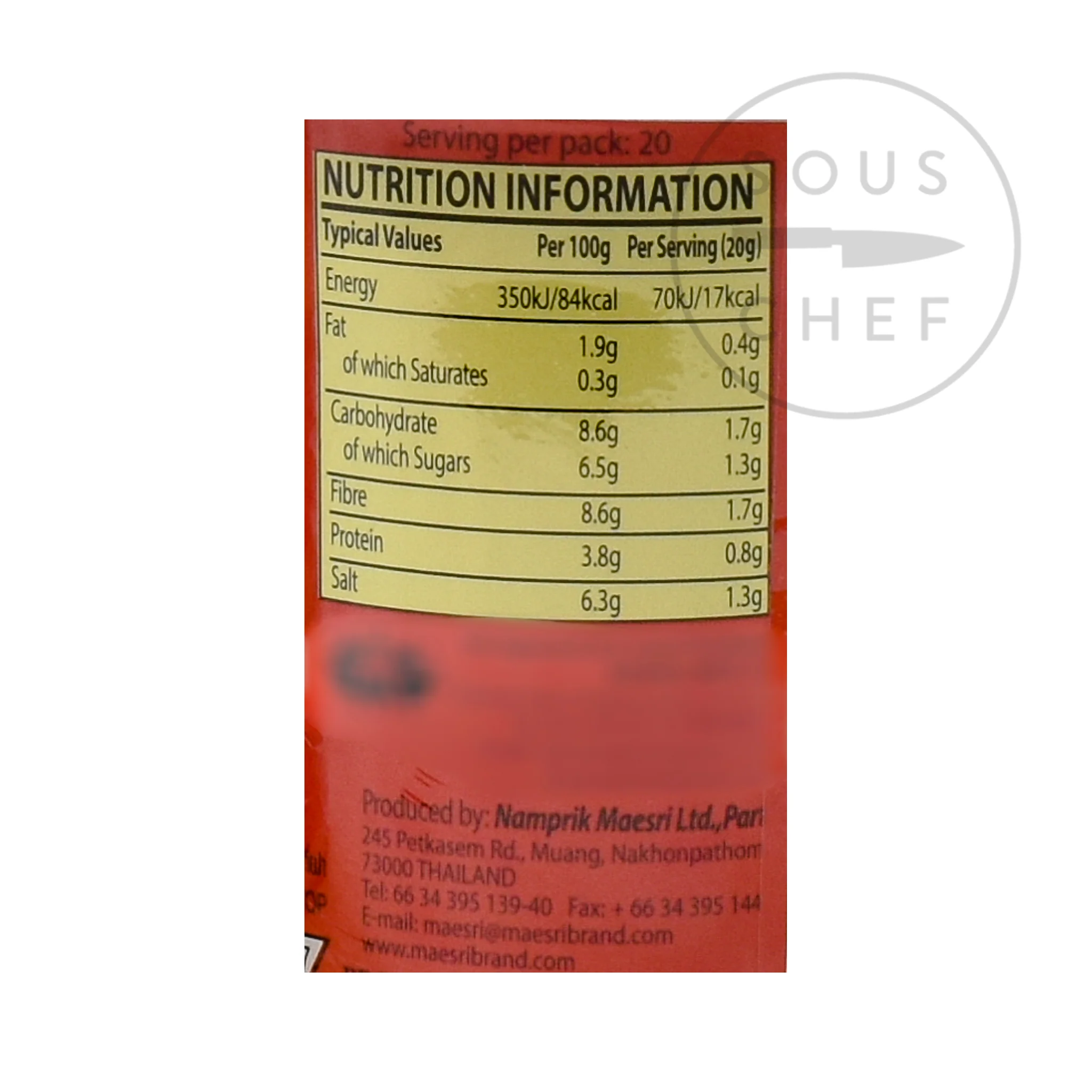 Maesri Thai Red Curry Paste, 400g - Image 2
