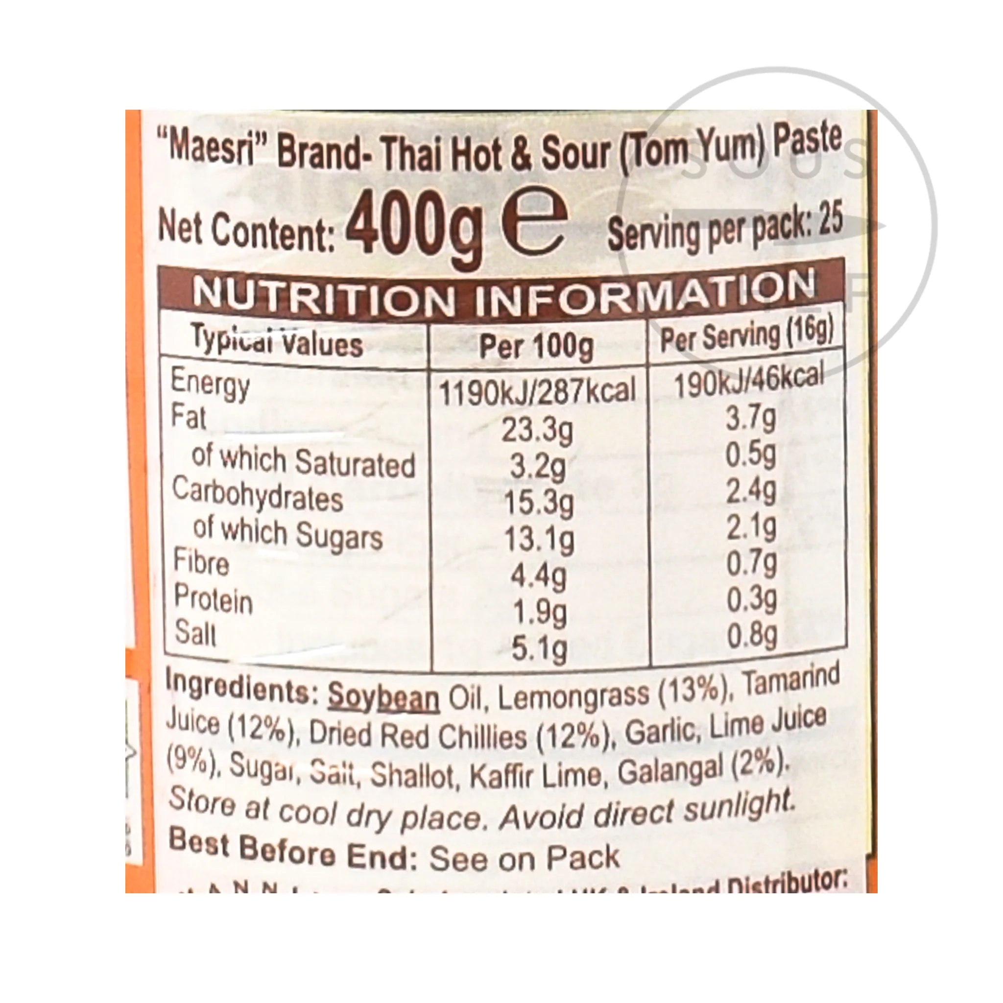 Maesri Tom Yum Paste, 400g - Image 2