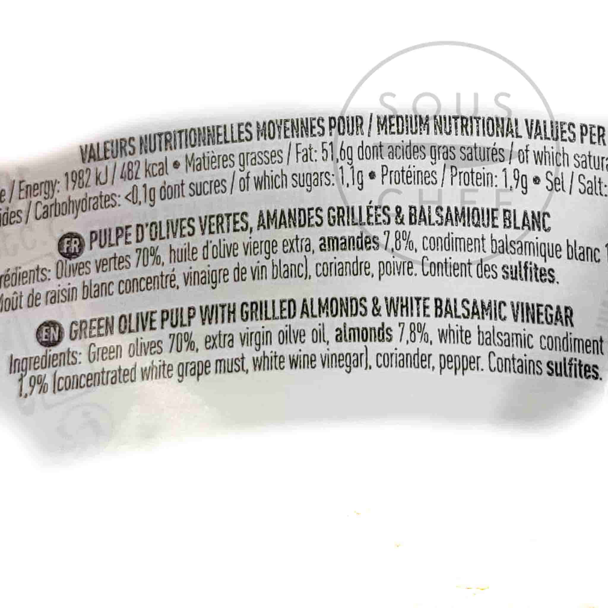 Maison Bremond Green Olive Tapenade with Grilled Almonds & White Balsamic Vinegar, 100g - Image 2