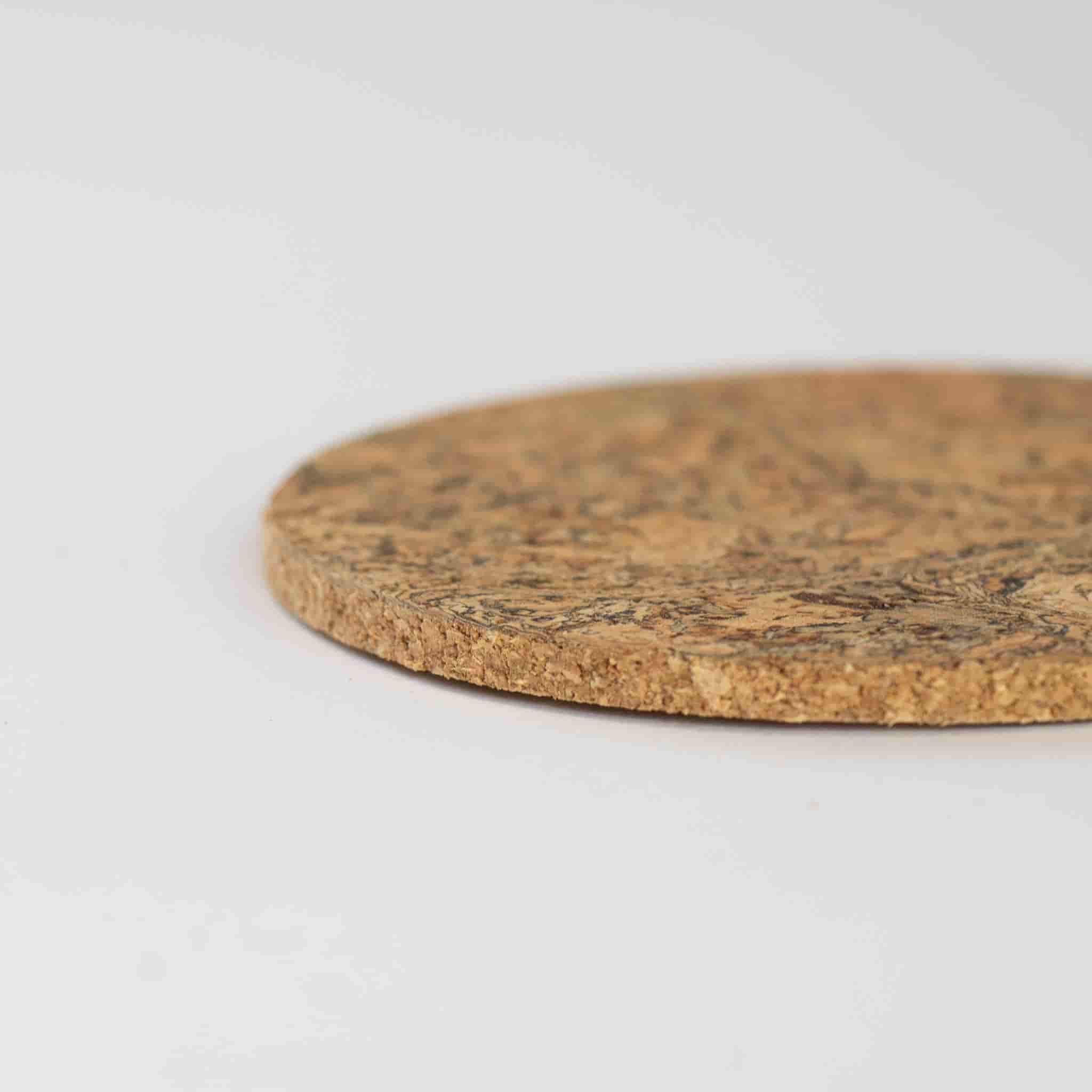 Set of 4 Marbled Cork Round Coasters, 10cm - Image 3