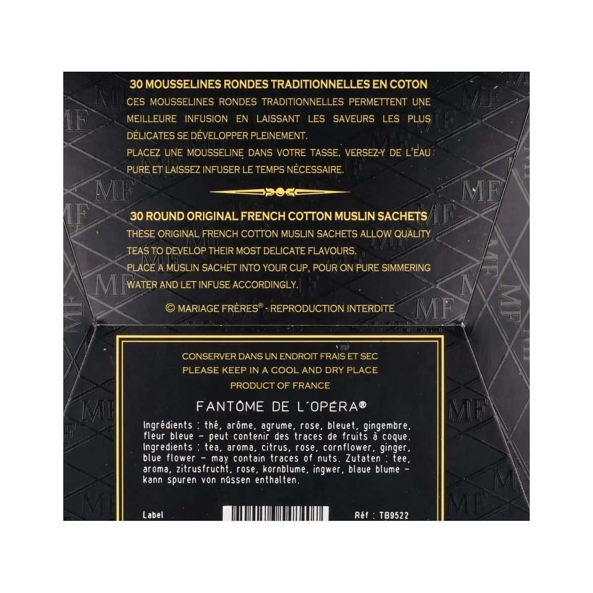 Mariage Freres Fantome de l'Opera Green Tea Bags, 75g - Image 3