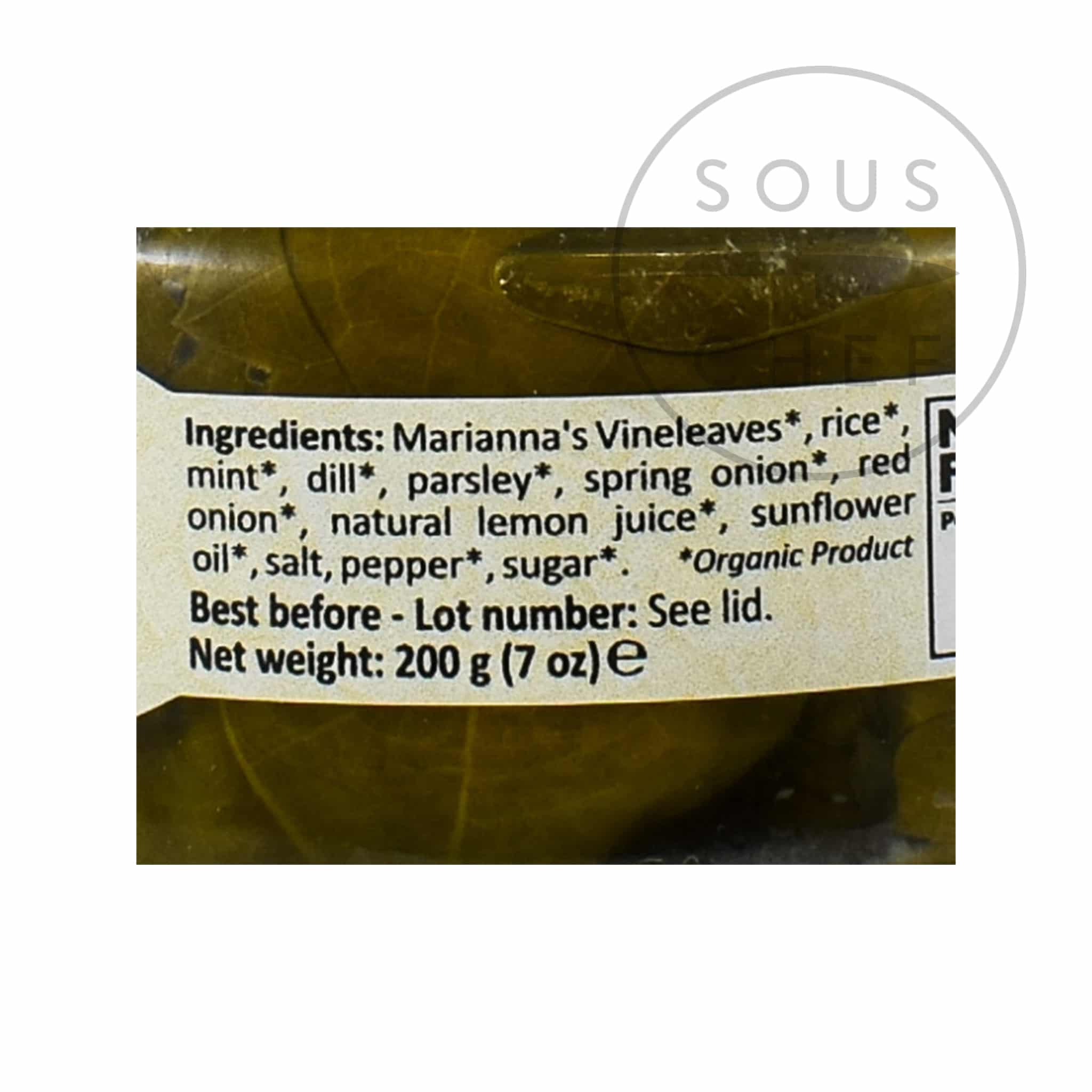 Marianna's Organic Dolmadakia Stuffed Vine Leaves, 200g - Image 2