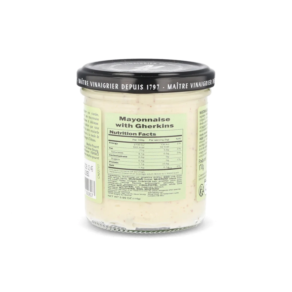 Martin Pouret Orleans French Gherkin Mayonnaise, 170g - Image 2
