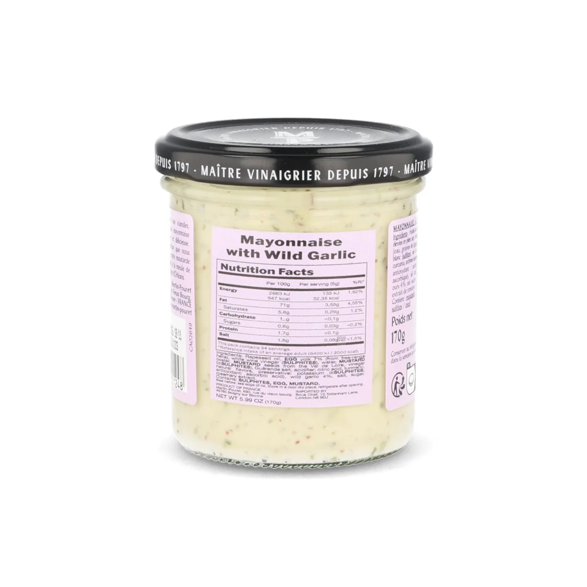 Martin Pouret Orleans Mayonnaise with Wild Garlic, 170g - Image 2
