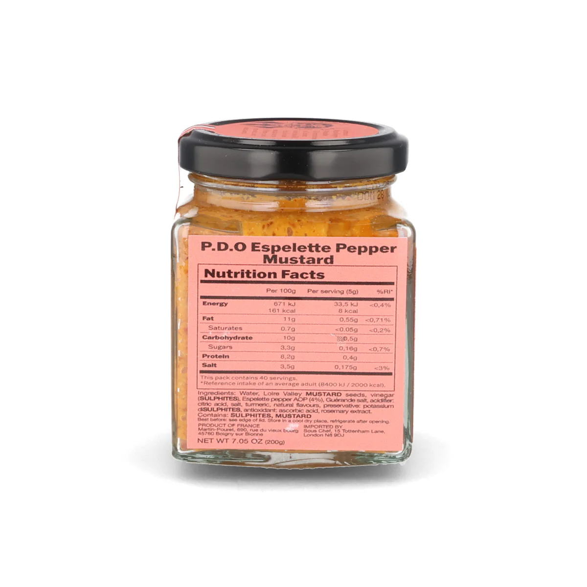 Martin Pouret Orleans PDO Espelette Pepper Mustard, 200g - Image 2