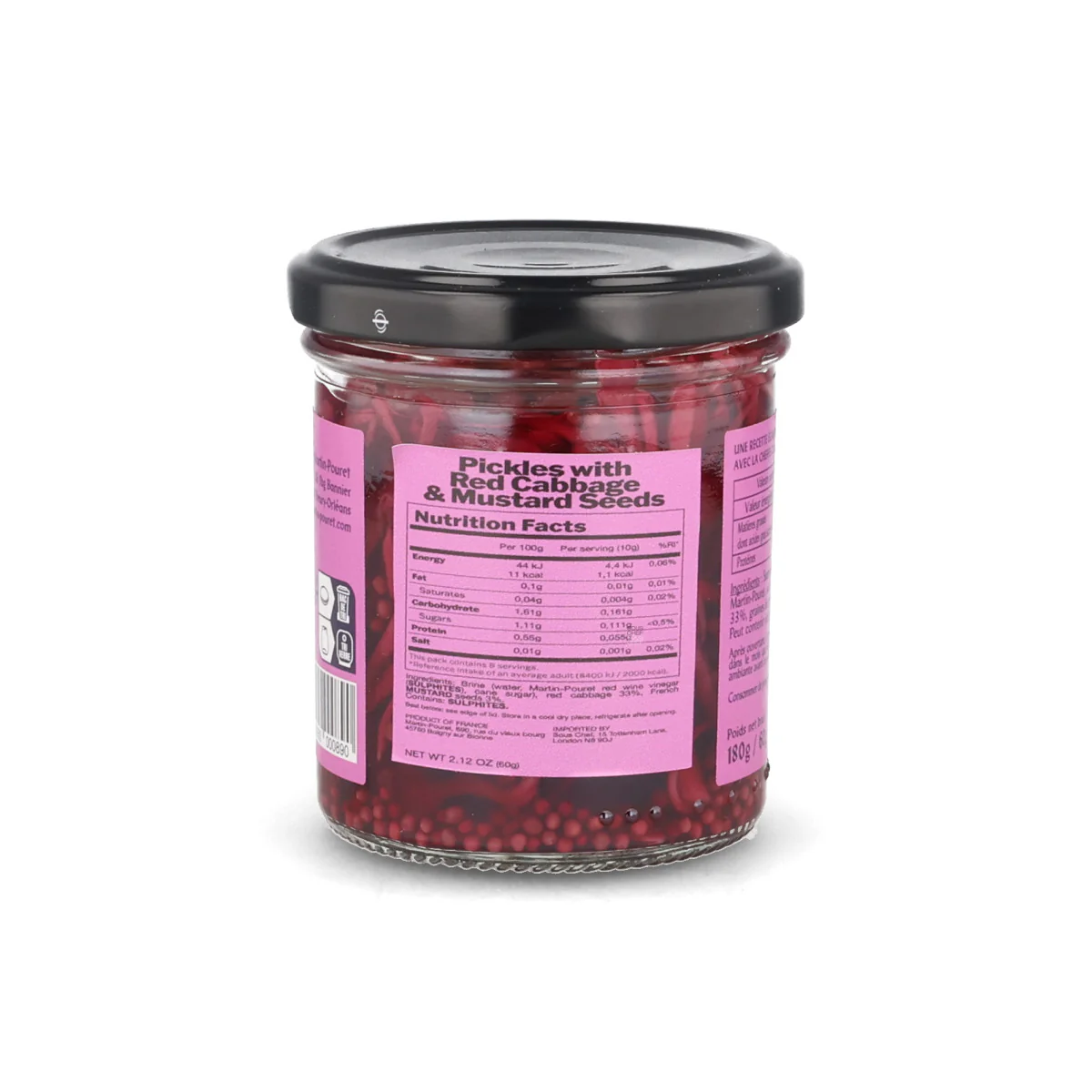 Martin Pouret Pickles with Red Cabbage & Mustard Seeds, 60g - Image 2