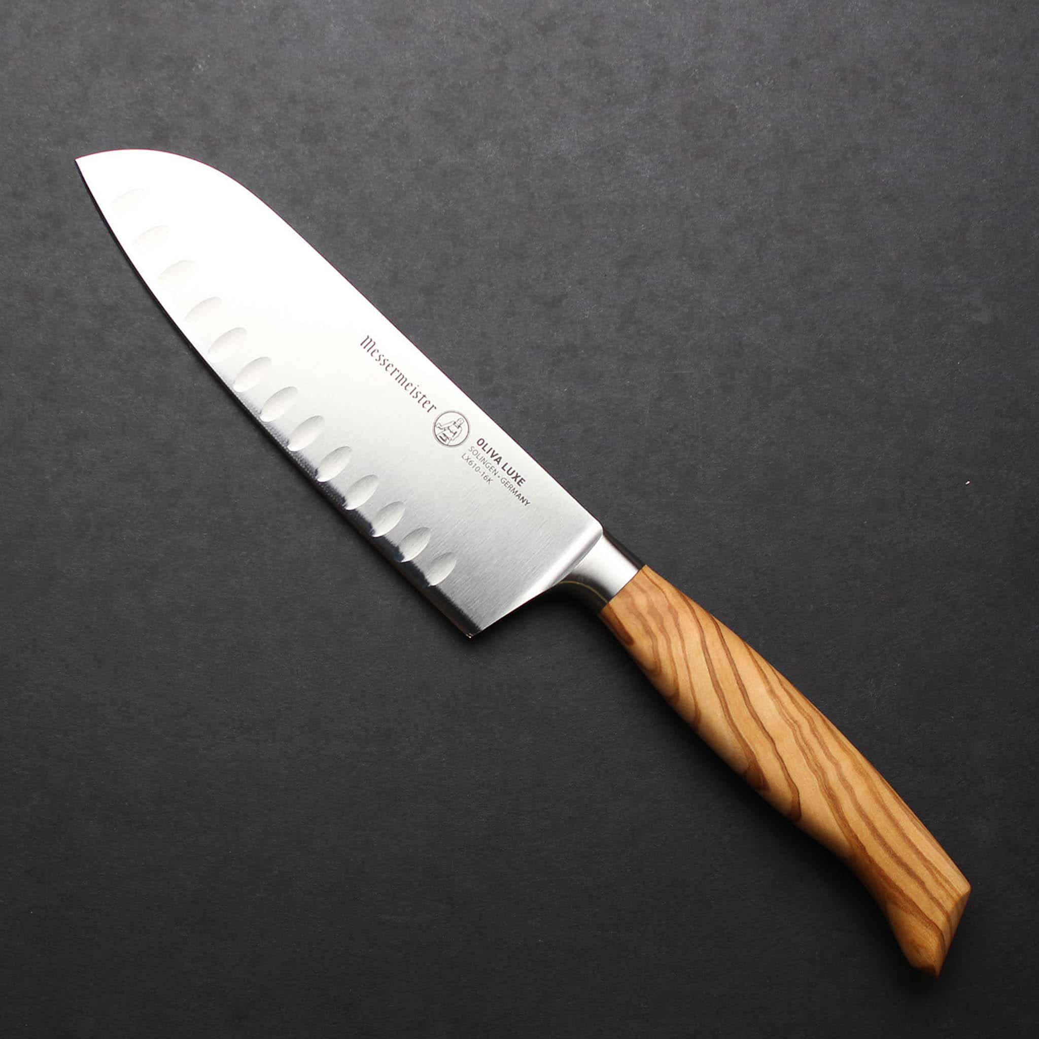 Messermeister Oliva Luxe Scalloped Edge Santoku, 16cm - Image 2