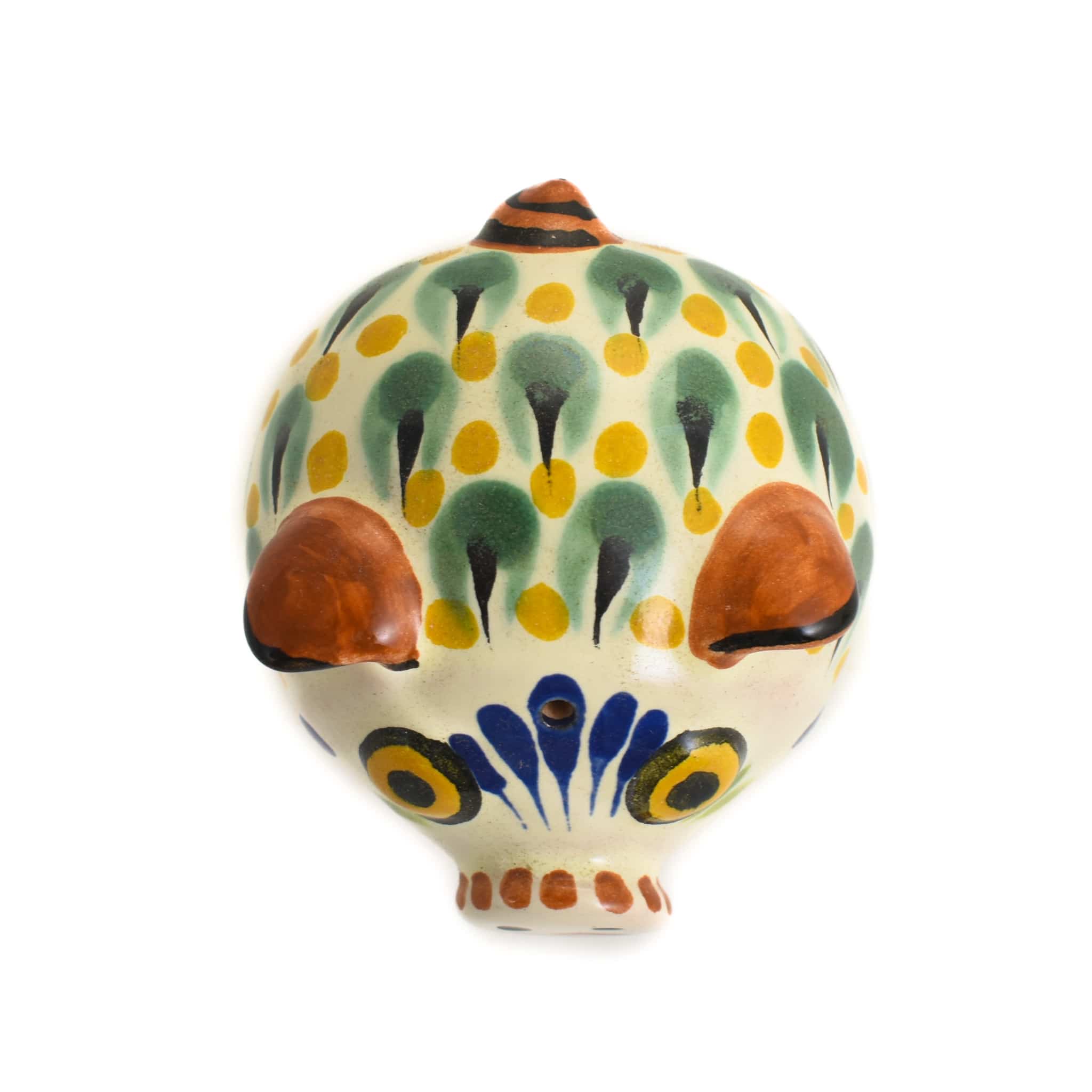 Mexican Hand Painted Blue Pig Salt & Pepper Shaker Set - Image 3