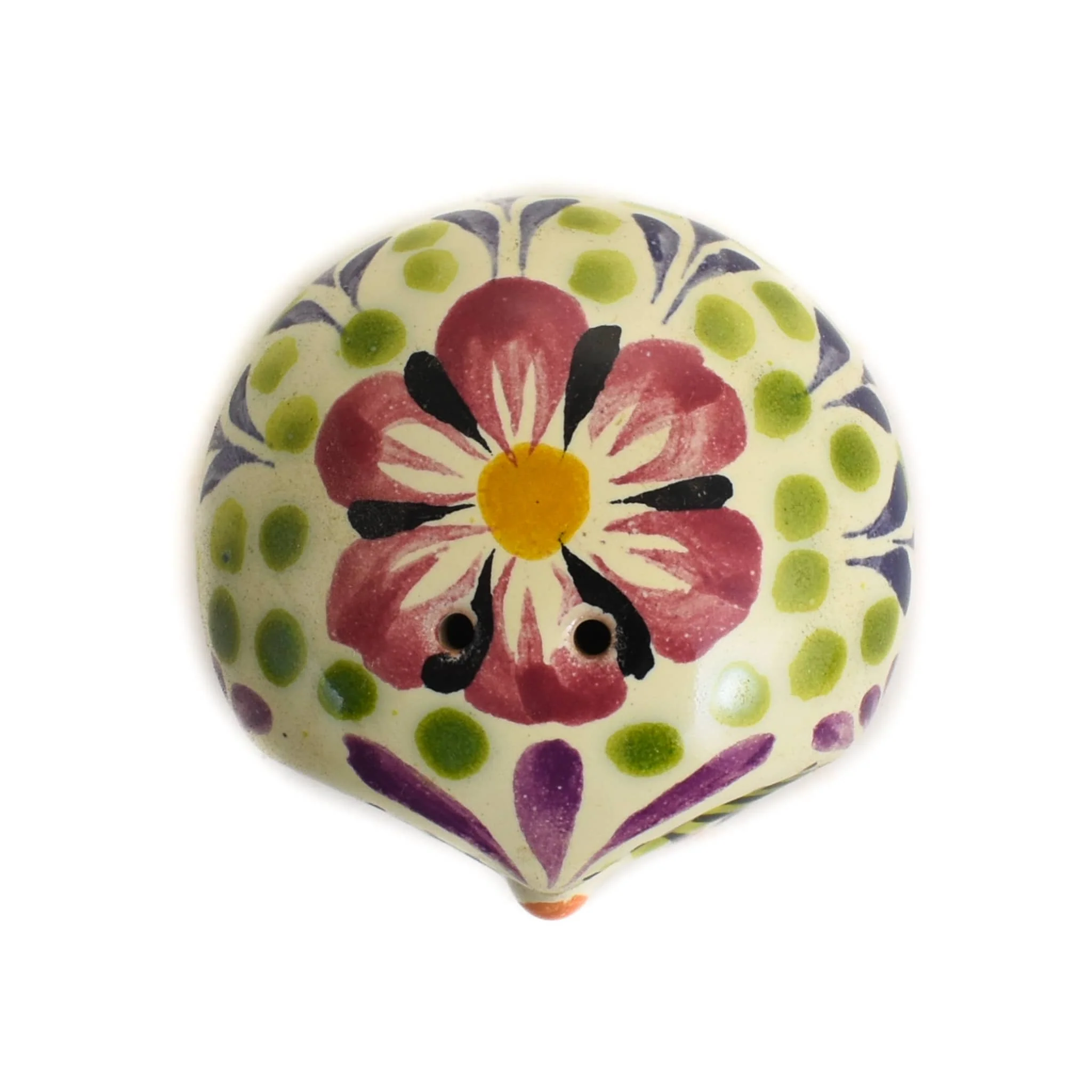 Mexican Hand Painted Purple Owl Salt & Pepper Shaker Set - Image 2