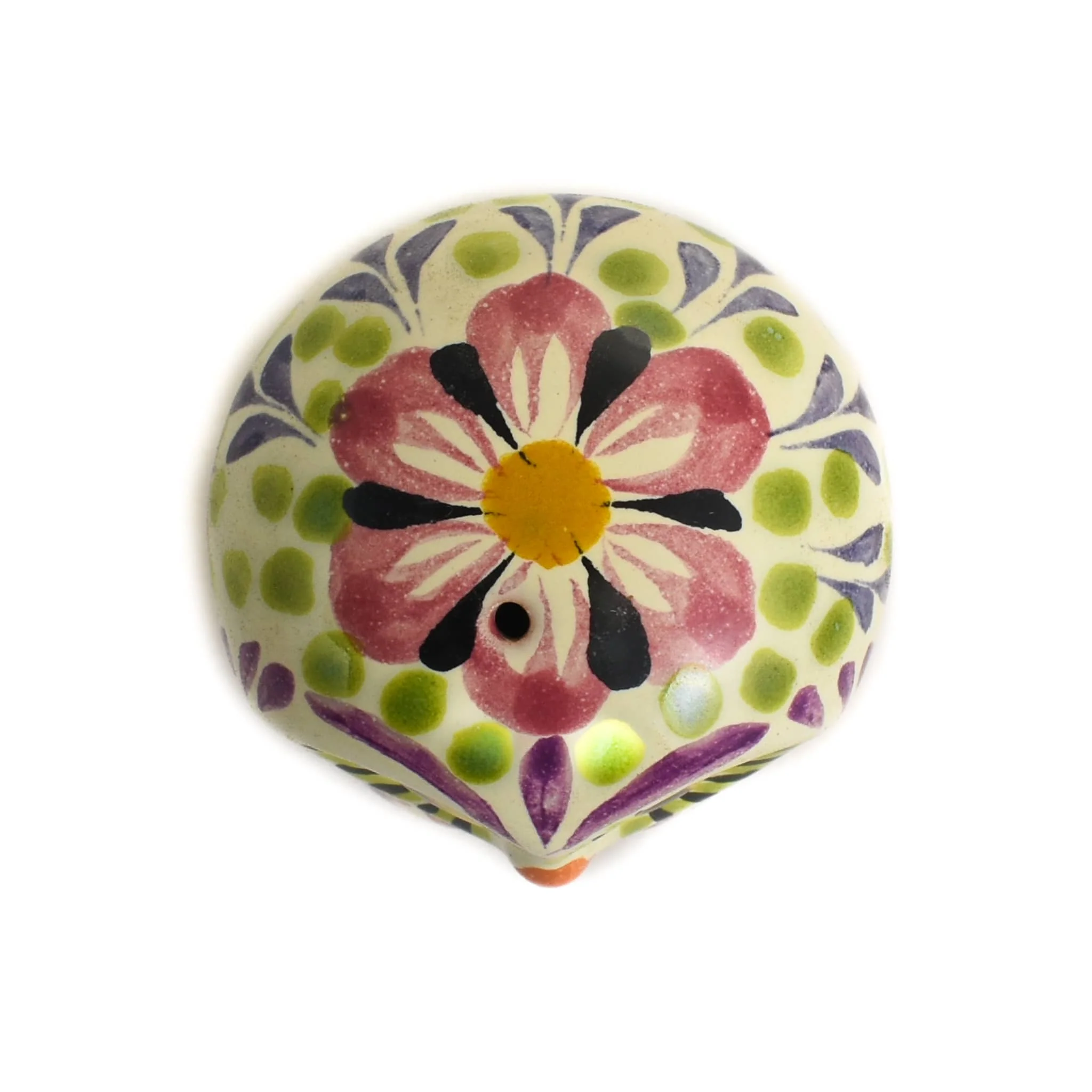 Mexican Hand Painted Purple Owl Salt & Pepper Shaker Set - Image 3