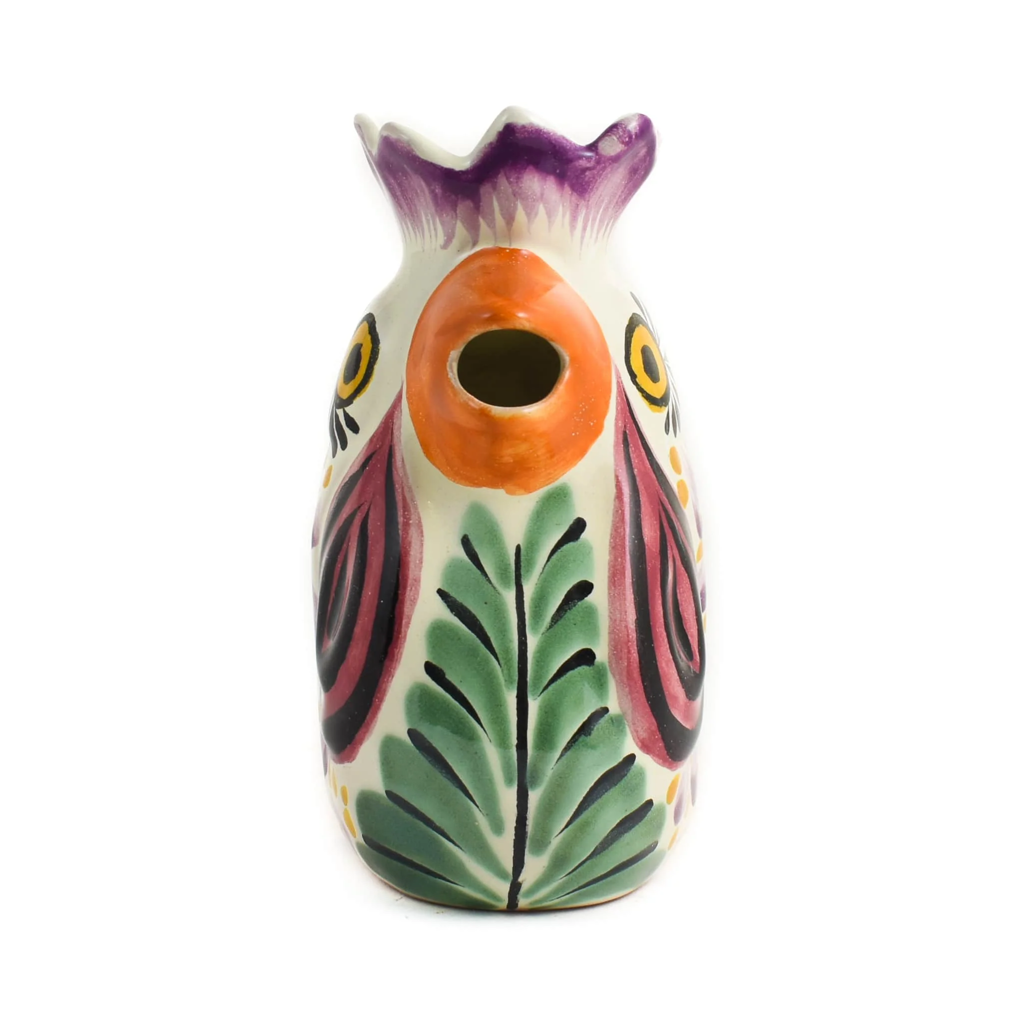 Mexican Hand Painted Rooster Milk Jug - Image 3