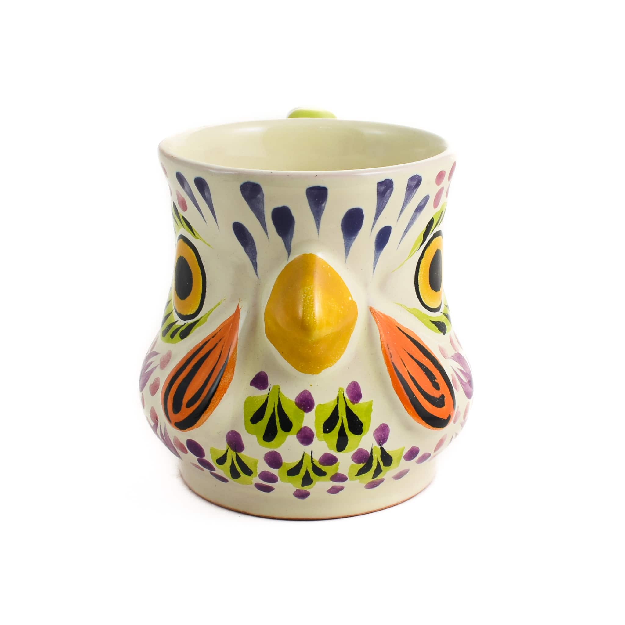 Mexican Hand Painted Rooster Mug with Green Detail, 400ml - Image 2