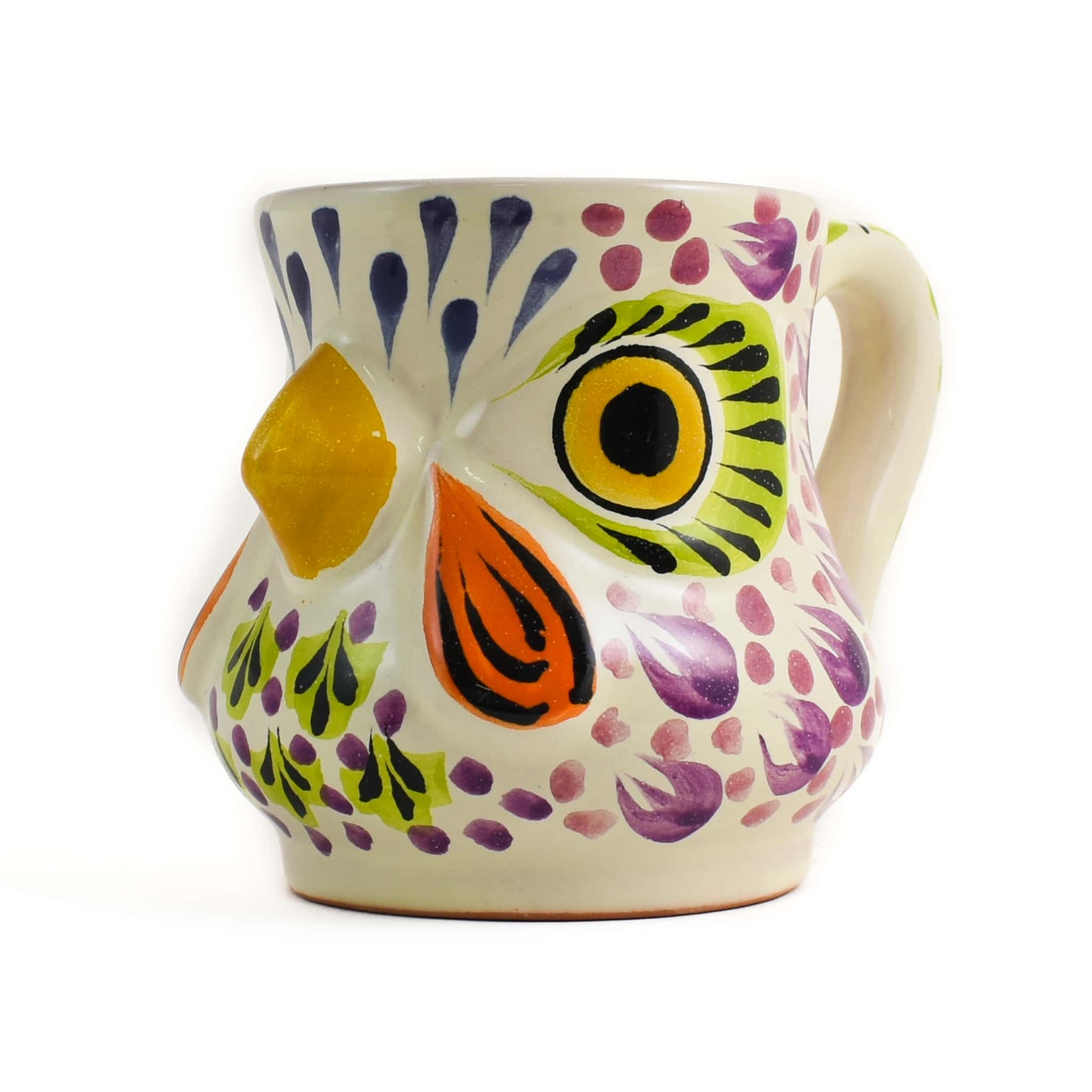 Mexican Hand Painted Rooster Mug with Green Detail, 400ml - Image 3