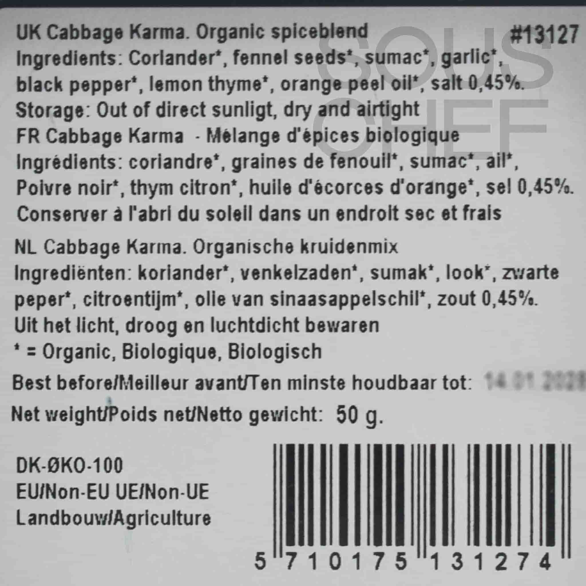 Mill & Mortar Organic Cabbage Karma Spice Blend, 50g - Image 2
