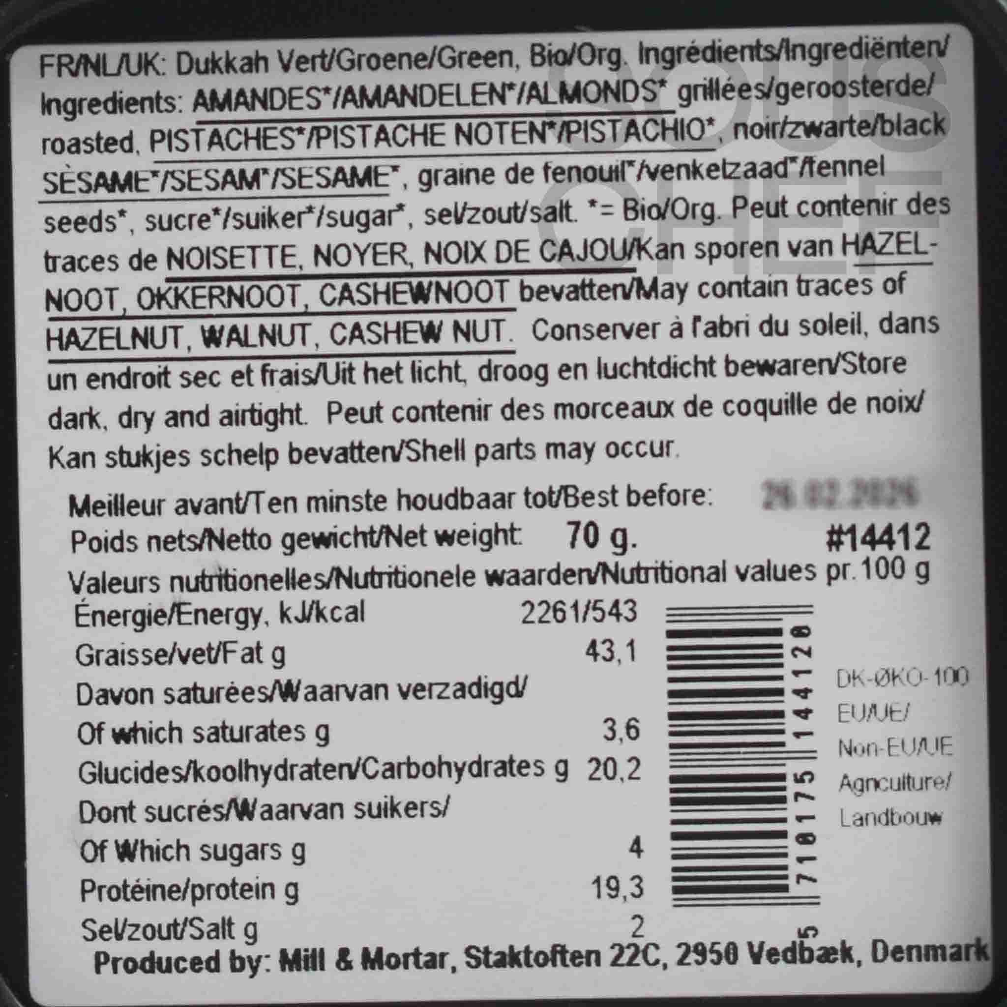 Mill & Mortar Organic Green Dukkah, 70g - Image 2