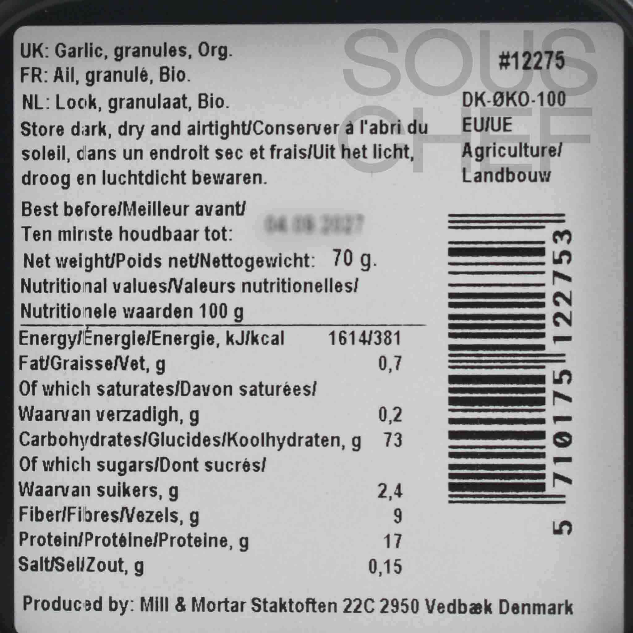 Mill & Mortar Organic Italian Garlic Granules, 70g - Image 2