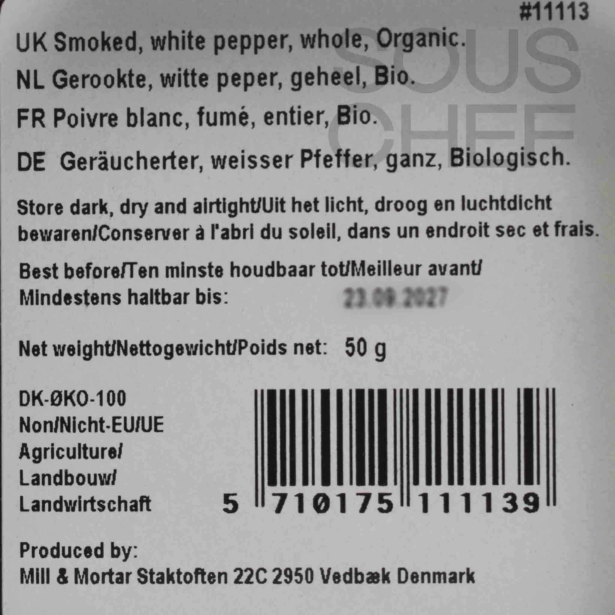 Mill & Mortar Organic Smoked White Pepper, 50g - Image 2