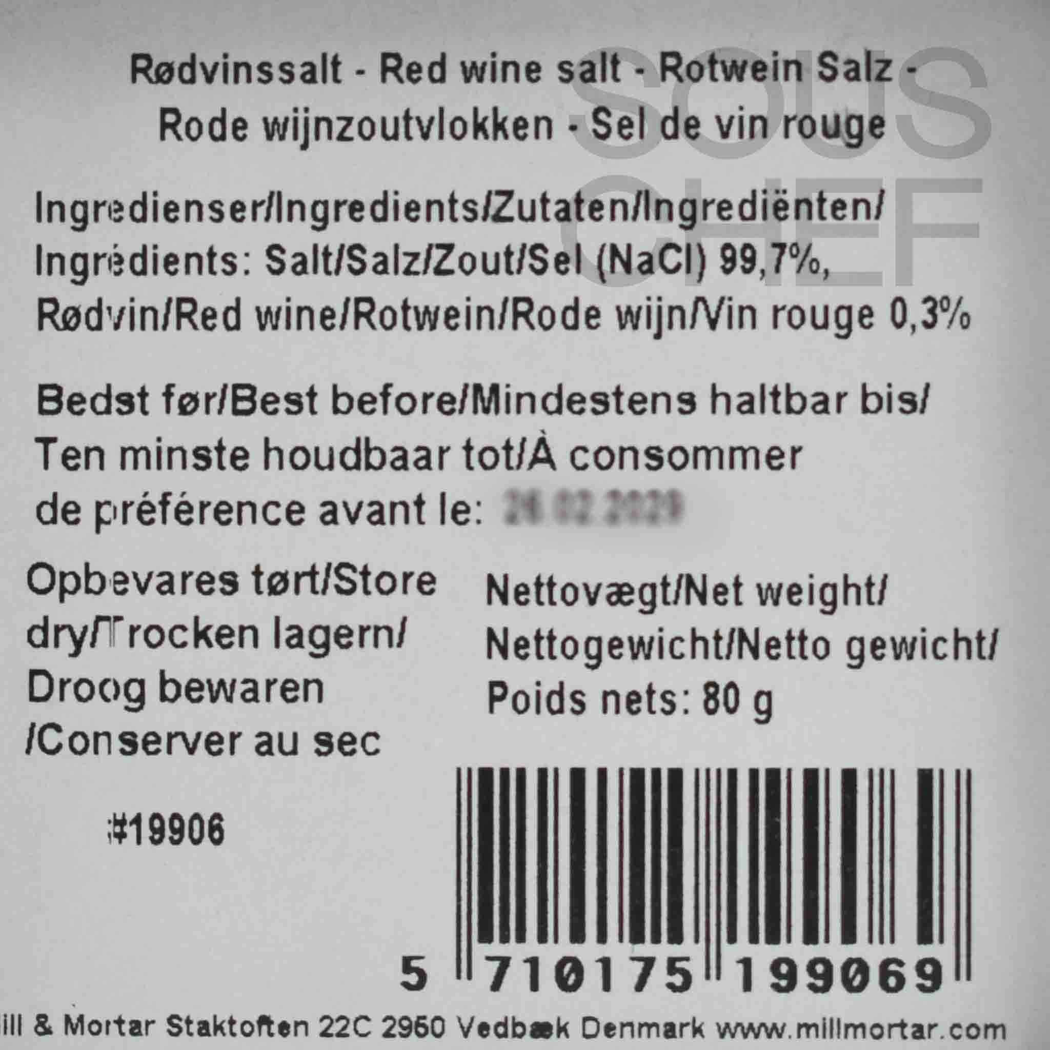 Mill & Mortar Red Wine Salt Flakes, 80g - Image 2