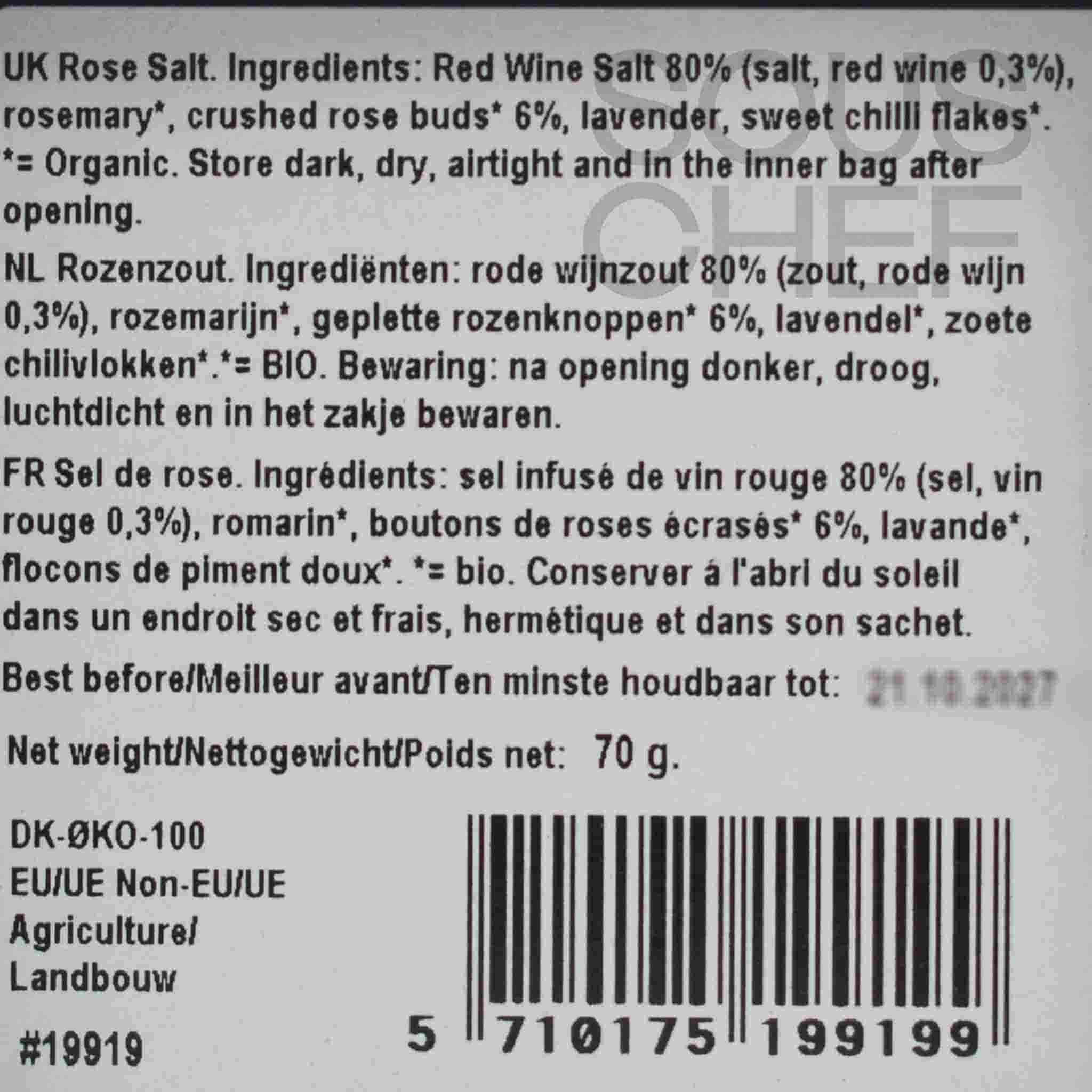 Mill & Mortar Rose Salt, 70g - Image 2