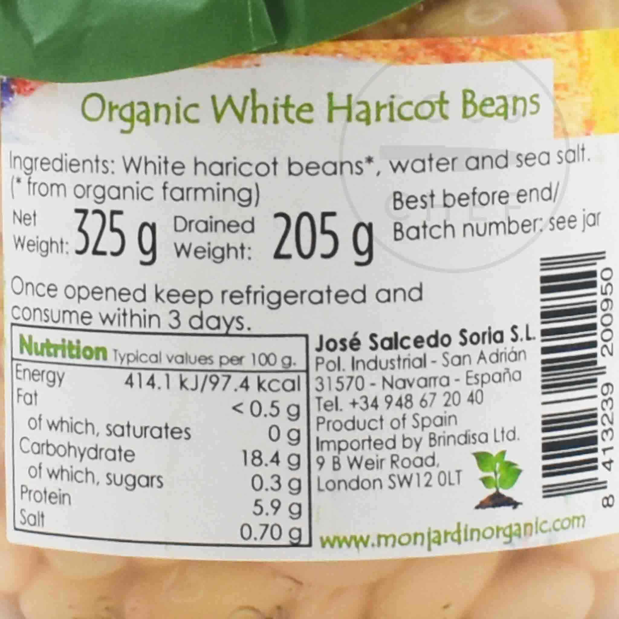 Monjardin Organic Haricot Beans, 325g - Image 2