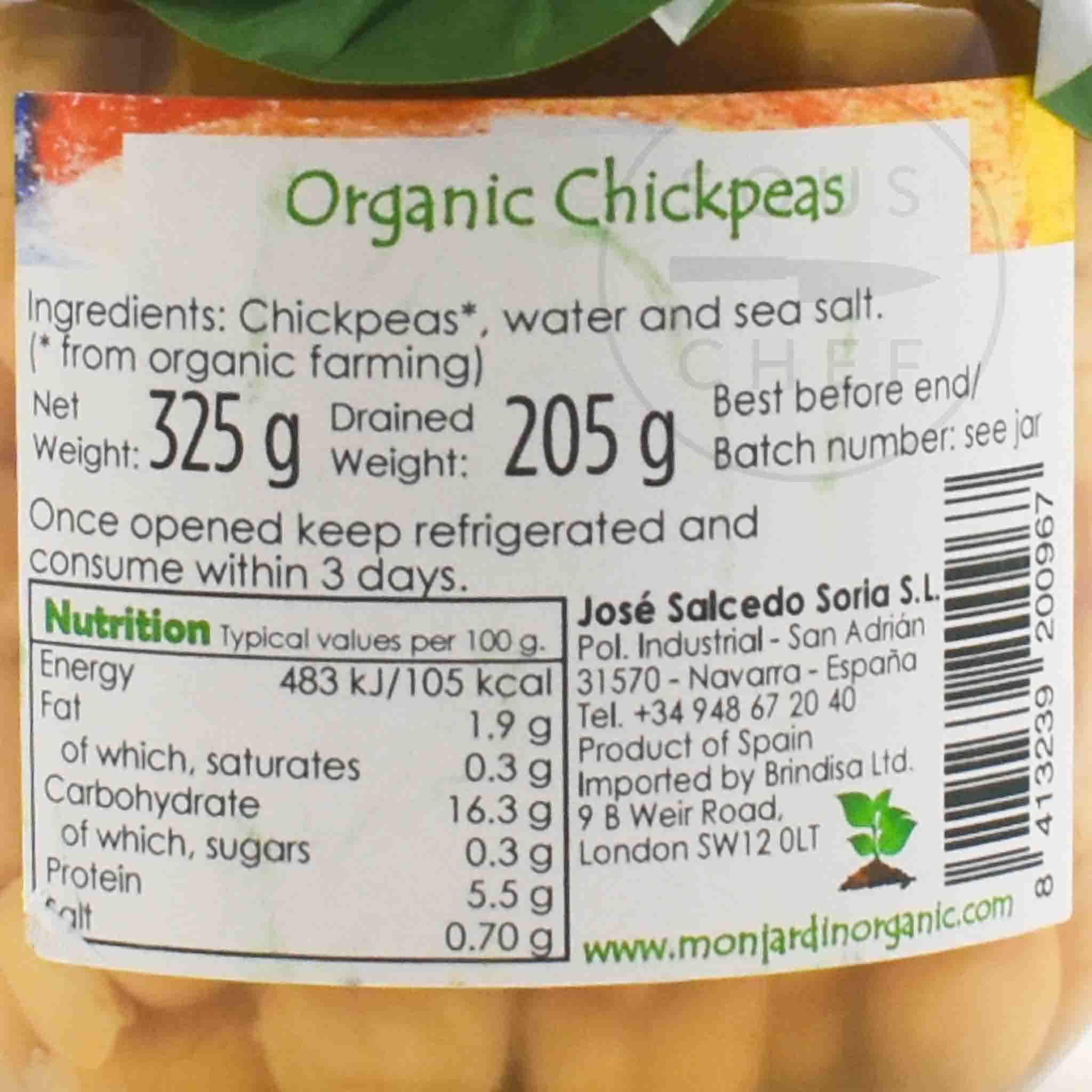 Monjardin Organic Chickpeas, 325g - Image 2