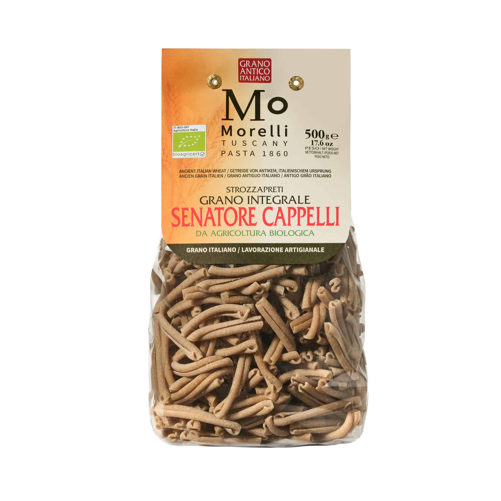 Morelli Organic Strozzapreti Senatore Cappelli Wholemeal Pasta, 500g