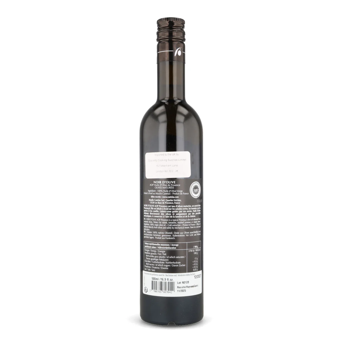 Moulin Castelas AOP Provence Virgin Black Olive Oil, 500ml - Image 2
