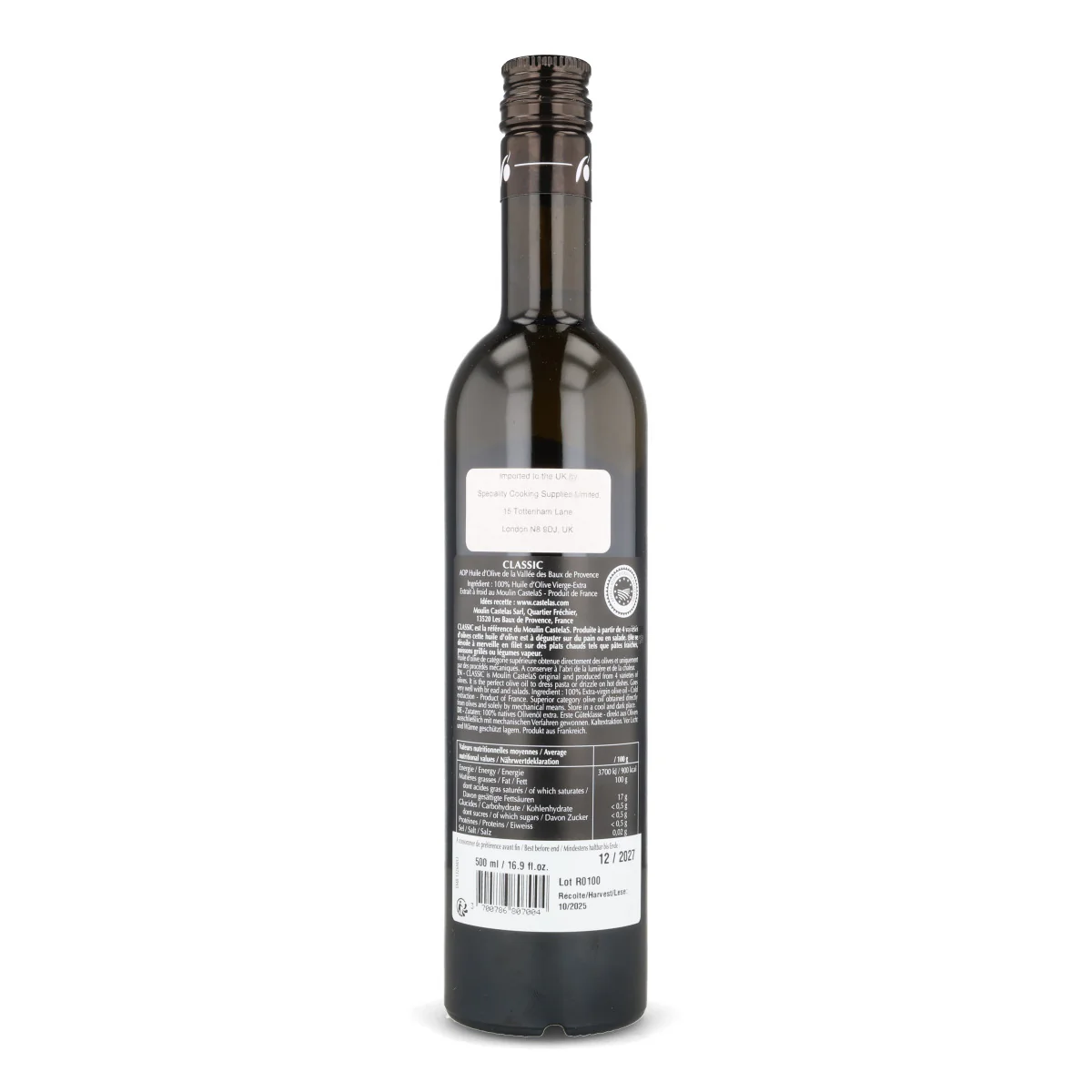 Moulin Castelas AOP Vallee des Baux de Provence Extra Virgin Olive Oil, 500ml - Image 2