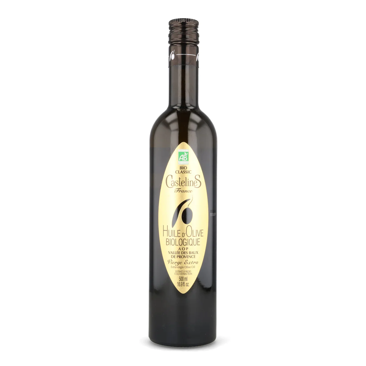 Moulin Castelas AOP Vallee des Baux de Provence Organic Extra Virgin Olive Oil, 500ml