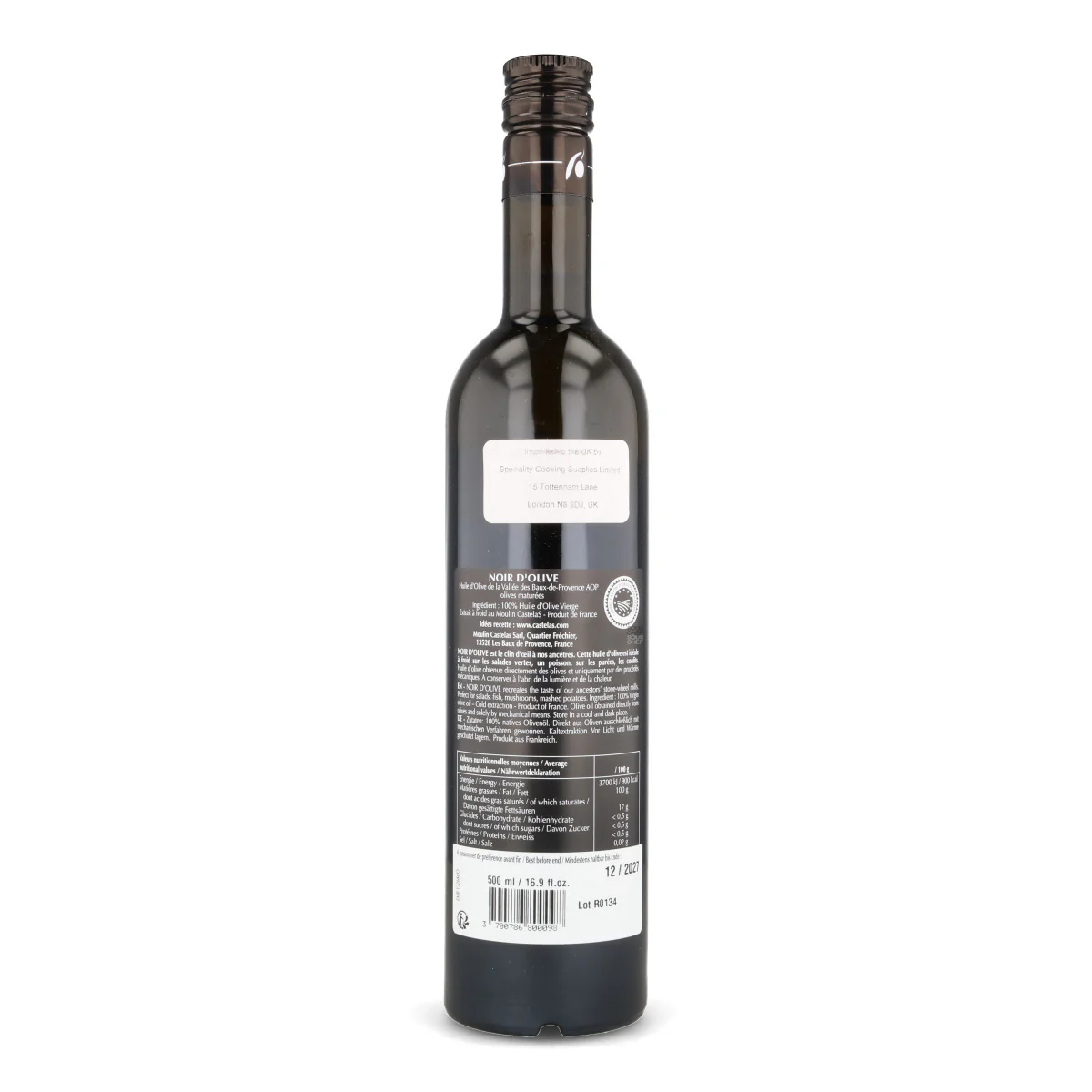 Moulin Castelas AOP Vallee des Baux de Provence Virgin Black Olive Oil, 500ml - Image 2