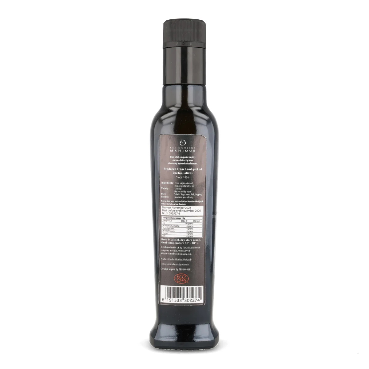 Moulins Mahjoub Early Harvest Chetoui Extra Virgin Olive Oil, 250ml - Image 2