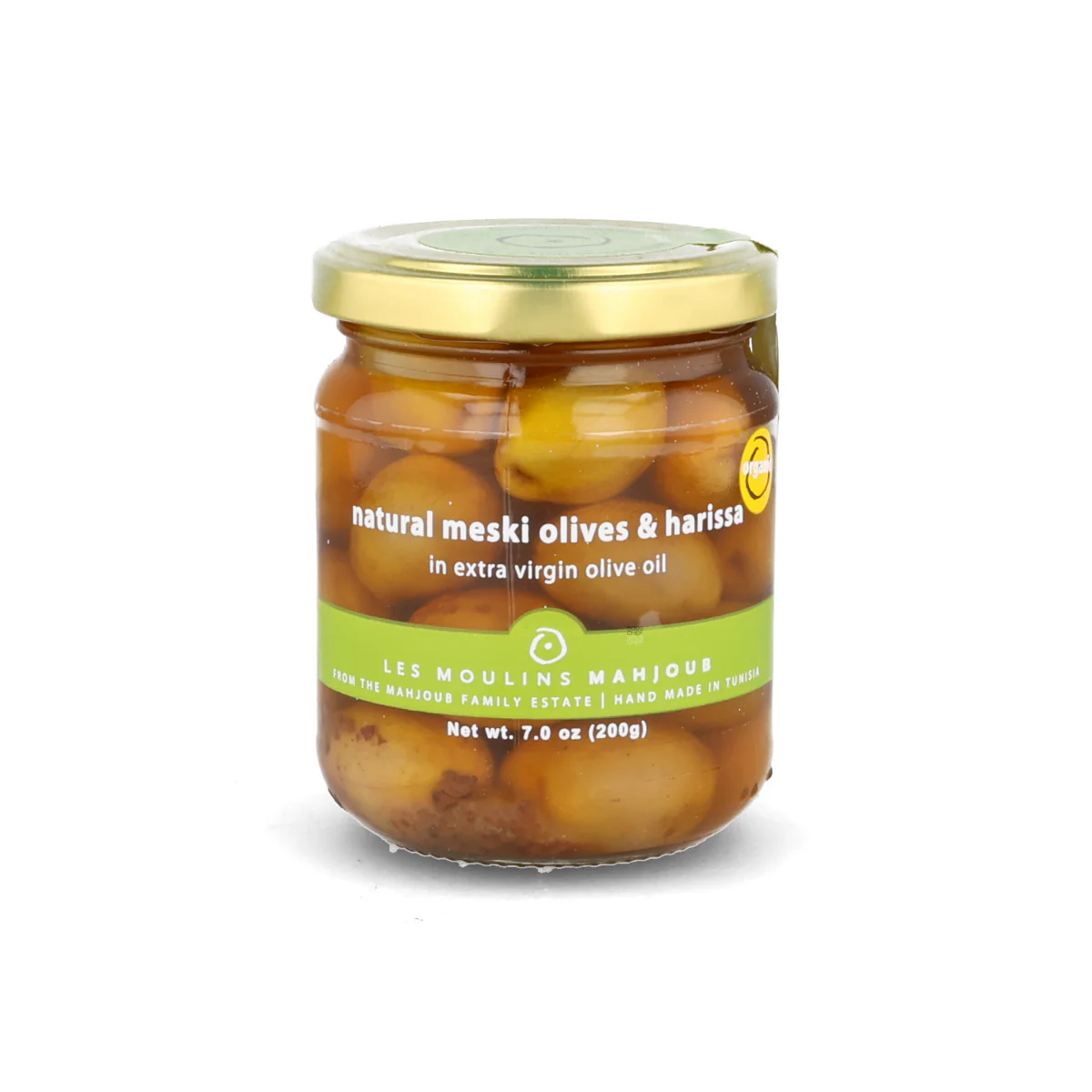 Moulins Mahjoub Meski Olives with Harissa, 200g