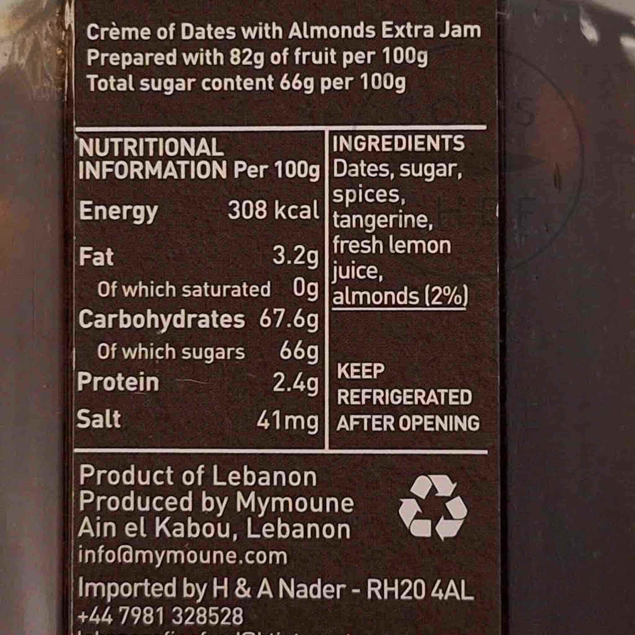 Mymoune Date & Almond Jam, 250g - Image 2