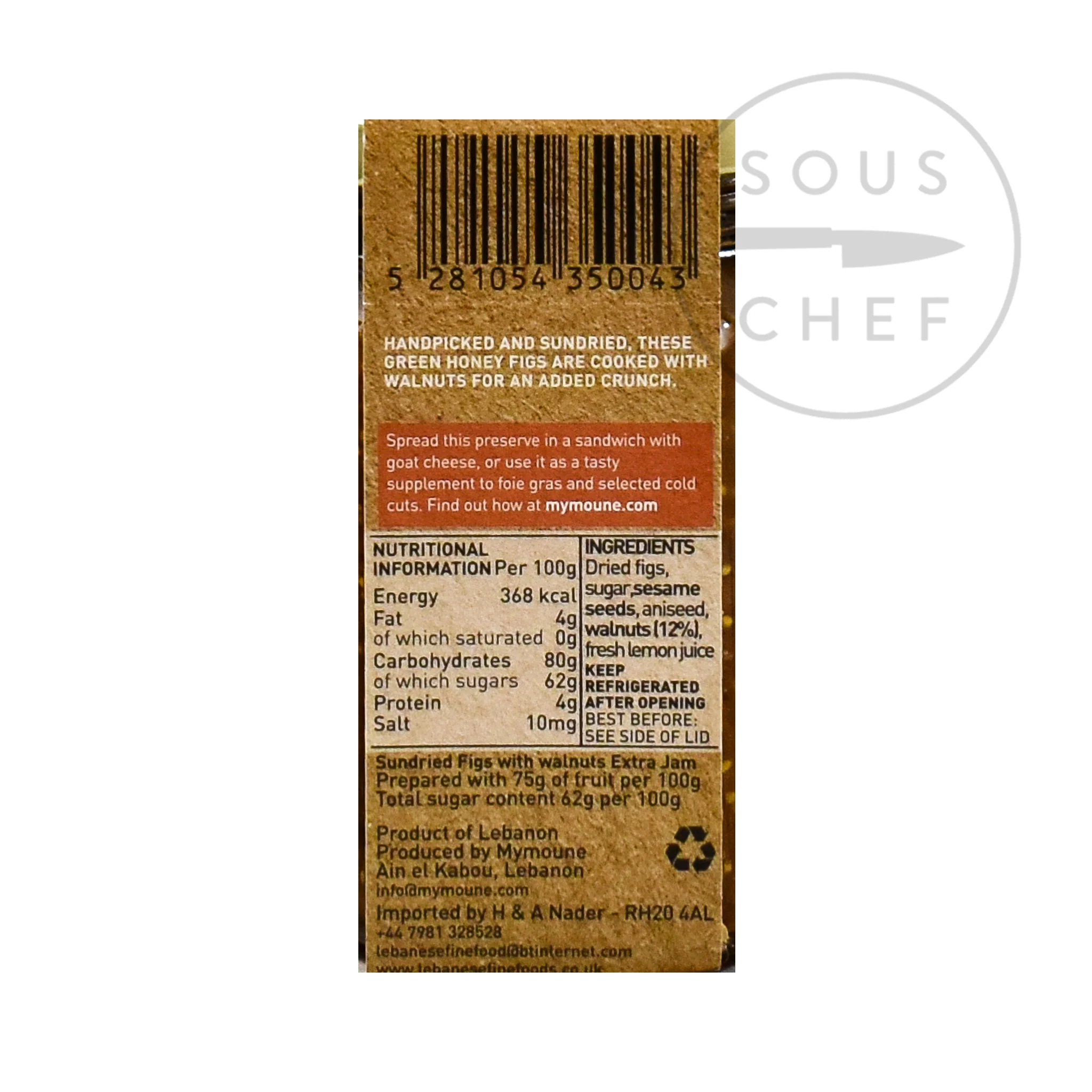 Mymoune Fig Jam with Walnuts, 340g - Image 2