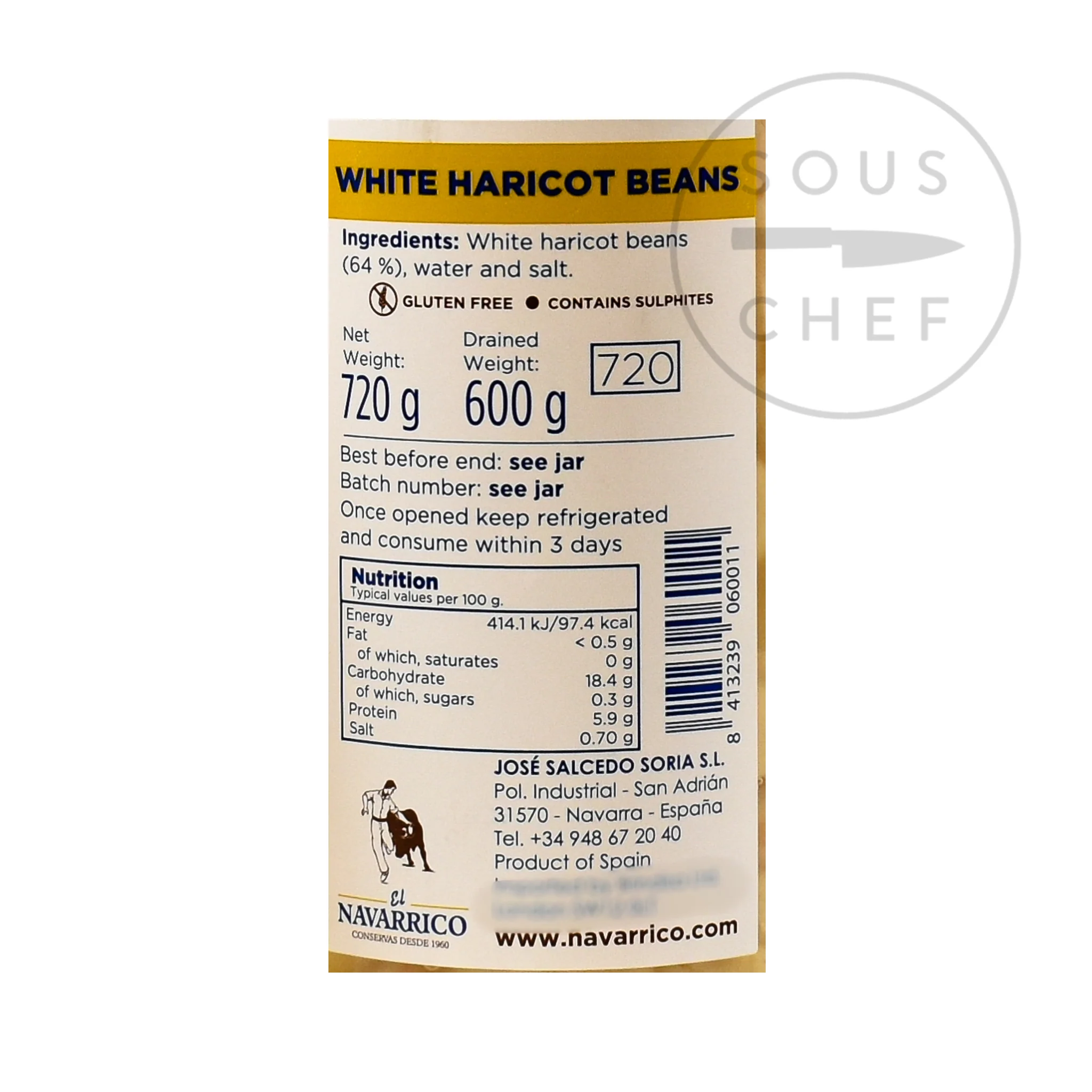 Navarrico Alubias - Haricot Beans, 720g - Image 2