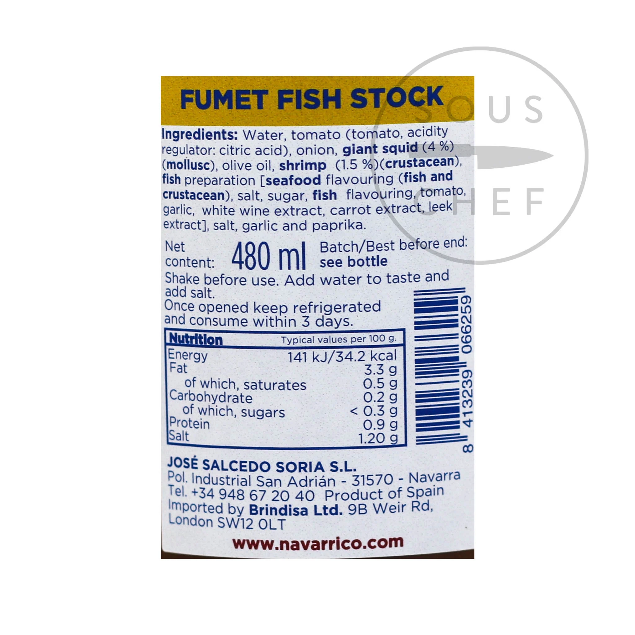 Navarrico Fumet Fish Stock, 480ml - Image 2