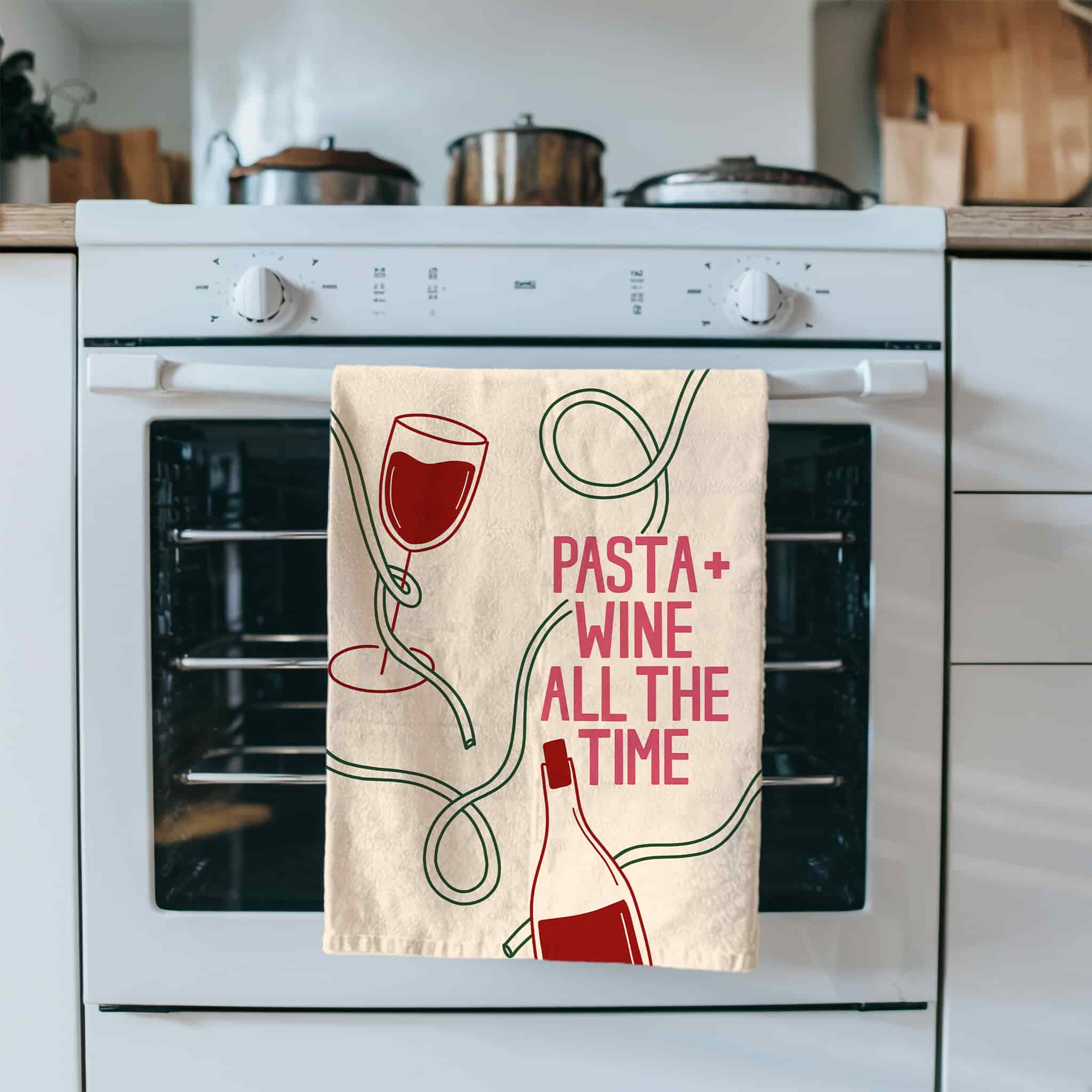 Neesh Home Pasta and Wine Tea Towel - Image 2
