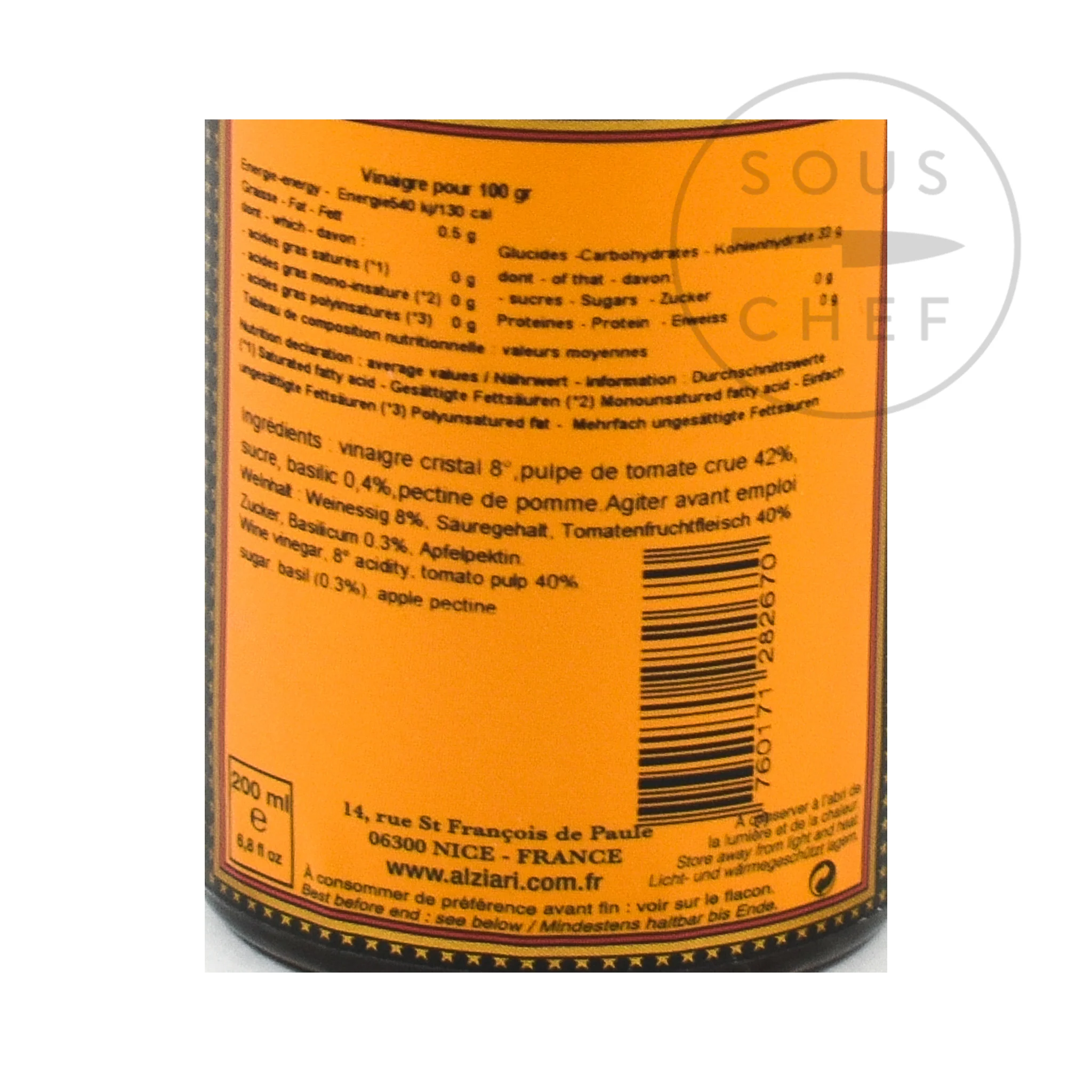 Nicolas Alziari Tomato & Basil Vinegar, 200ml - Image 3