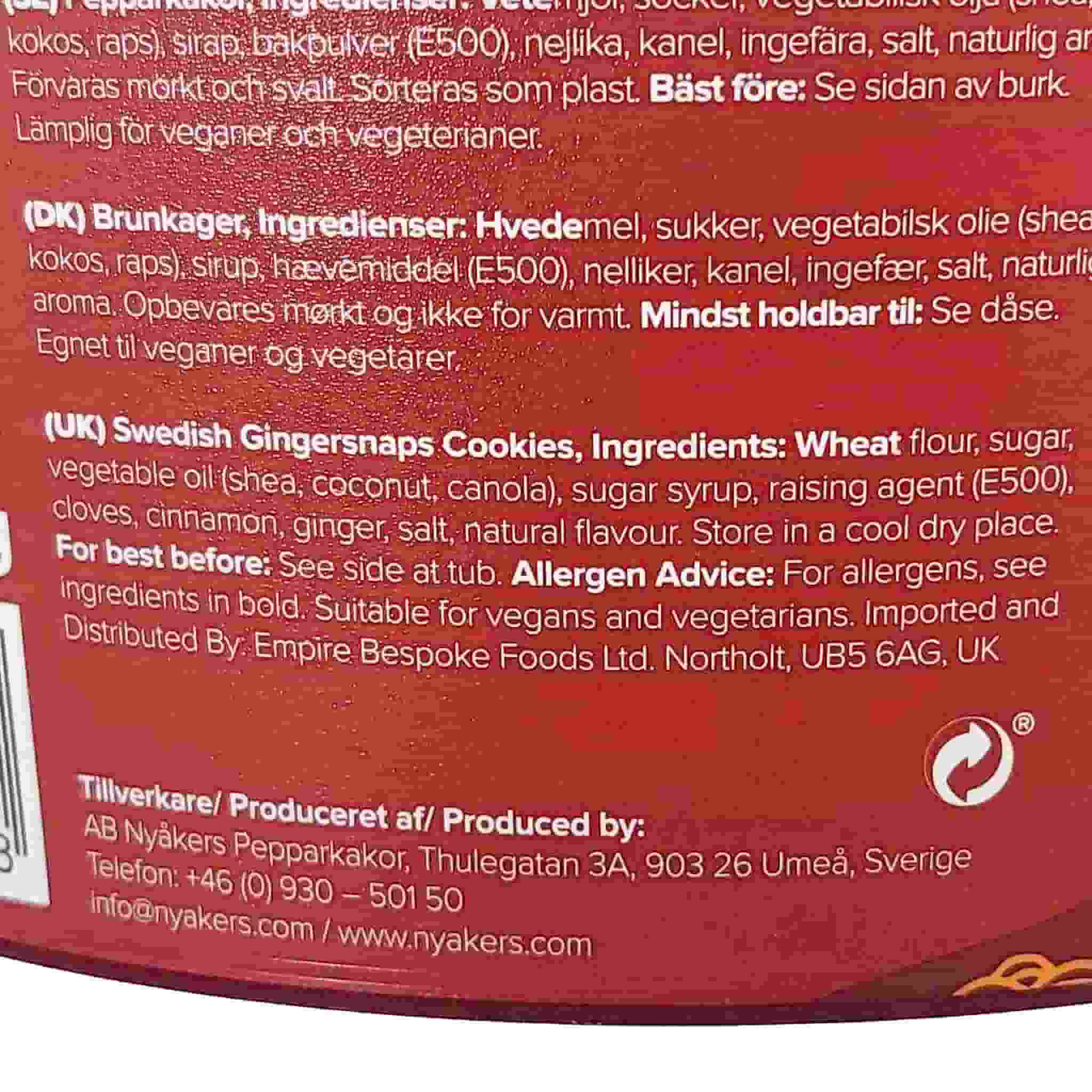 Nyakers Ginger Snaps In Plastic Tub, 300g - Image 3