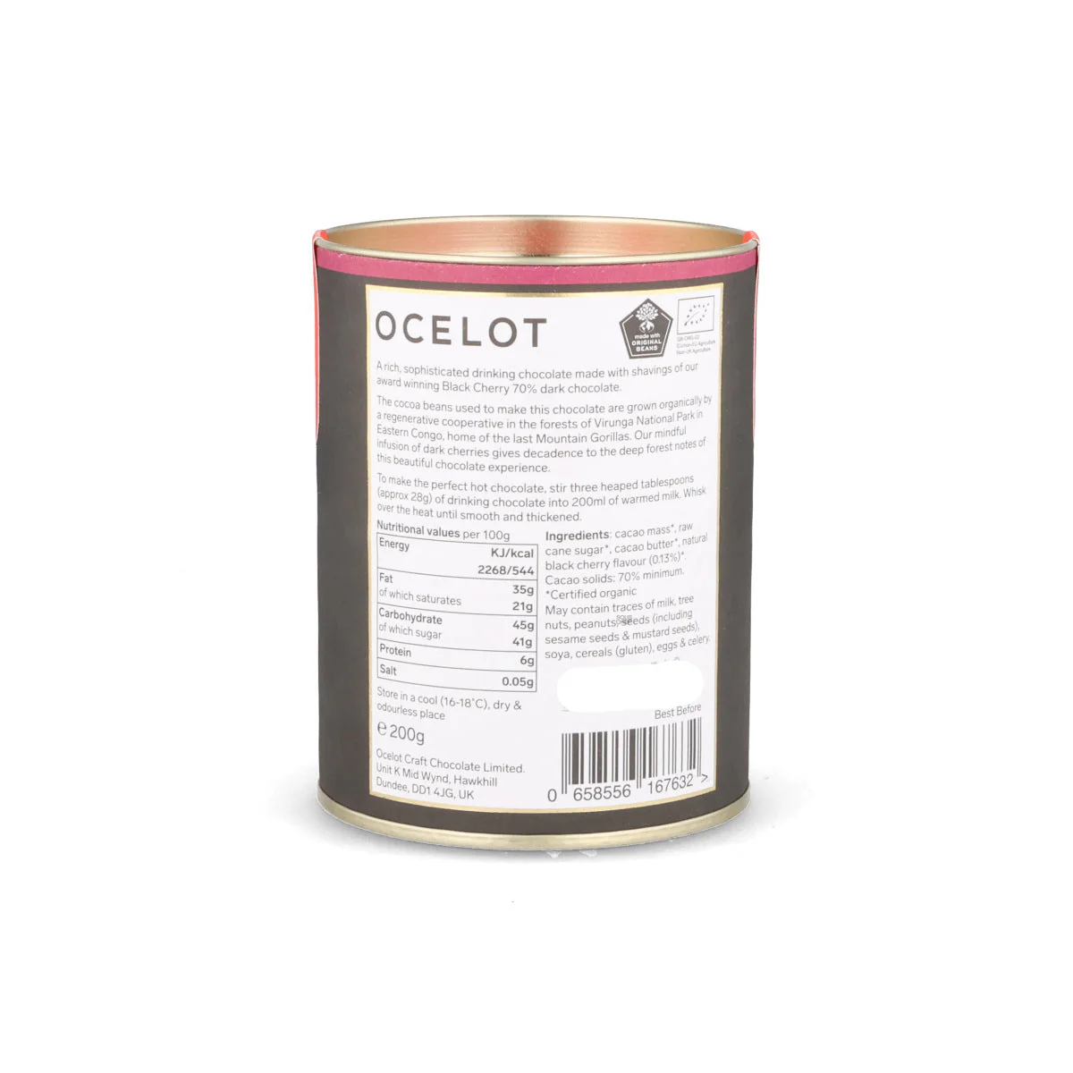 Ocelot Black Cherry Drinking Chocolate, 200g - Image 5