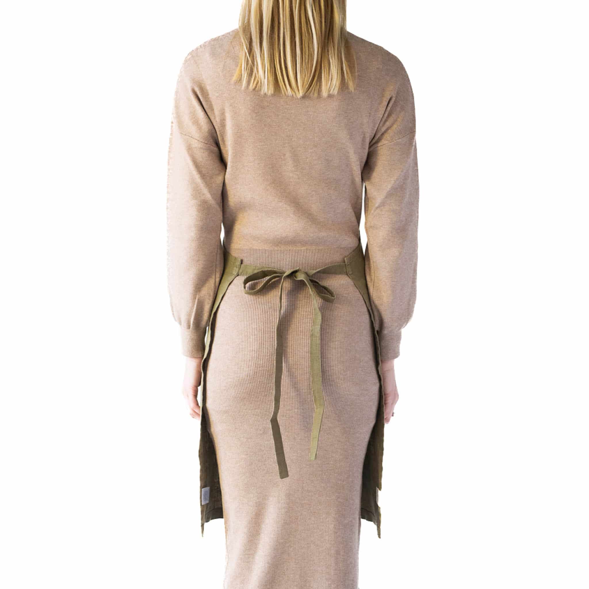Olive Daily Linen Apron - Image 2