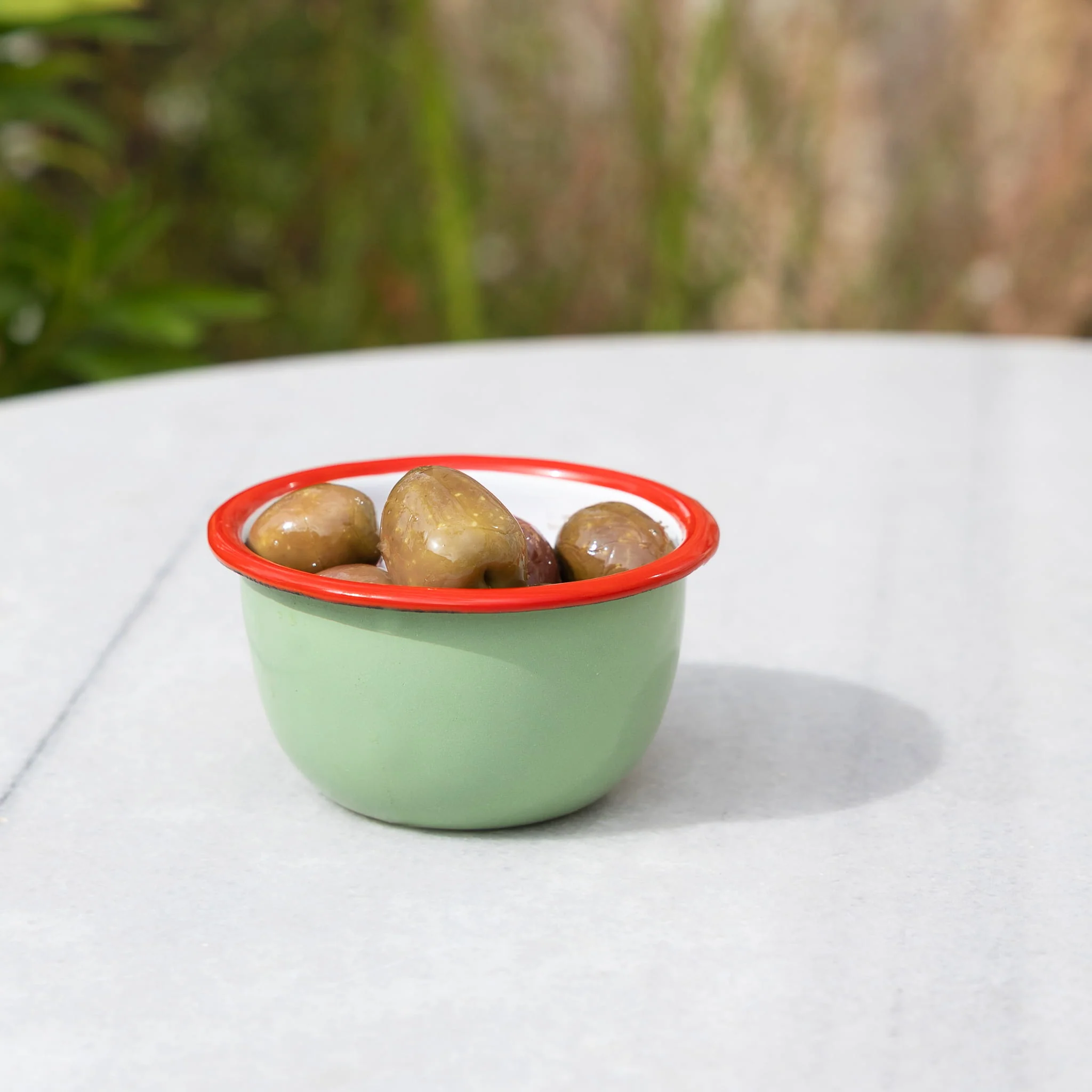 Olive Printed Enamel Small Bowl, 10cm - Image 2