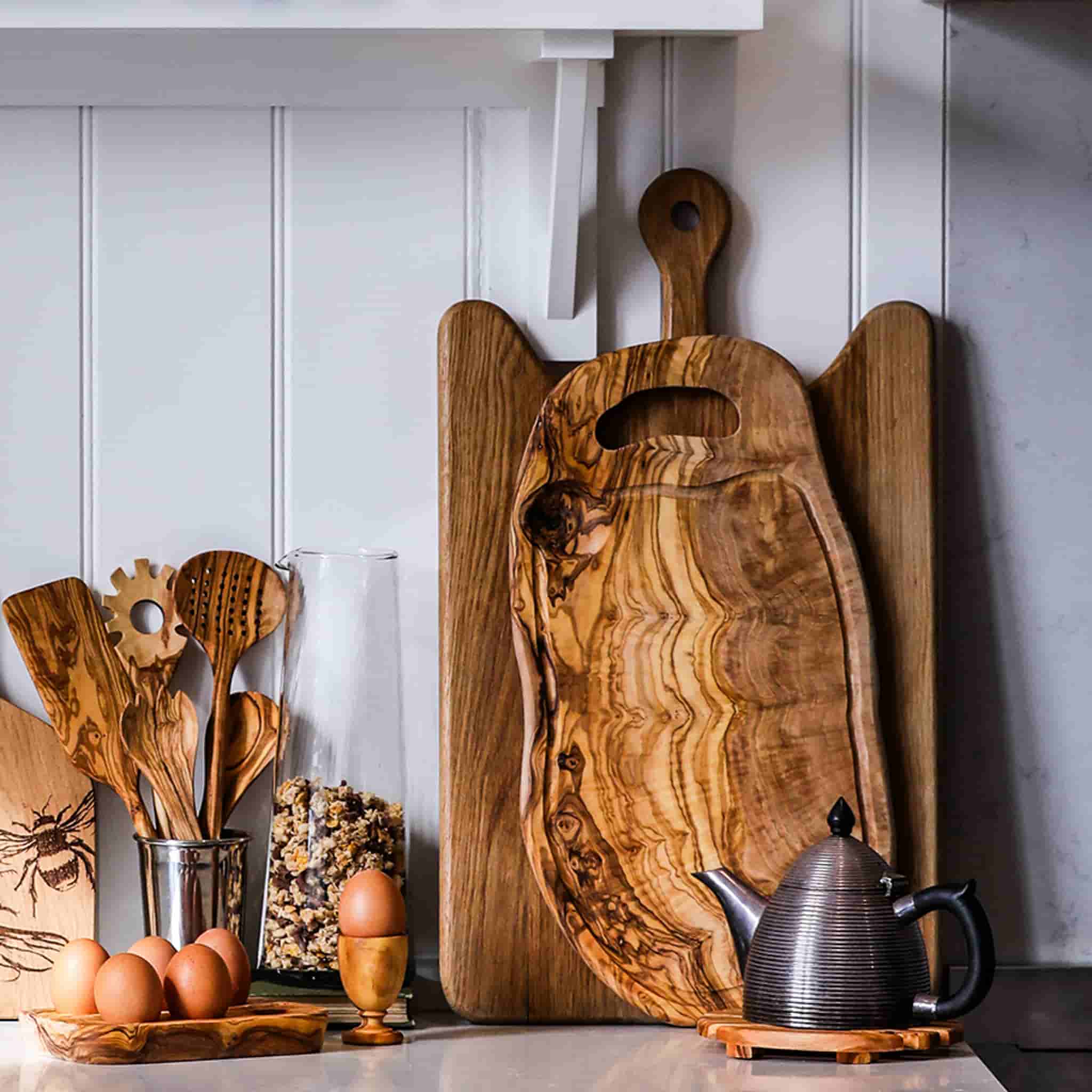 Olive Wood Slotted Spoon, 30cm - Image 2