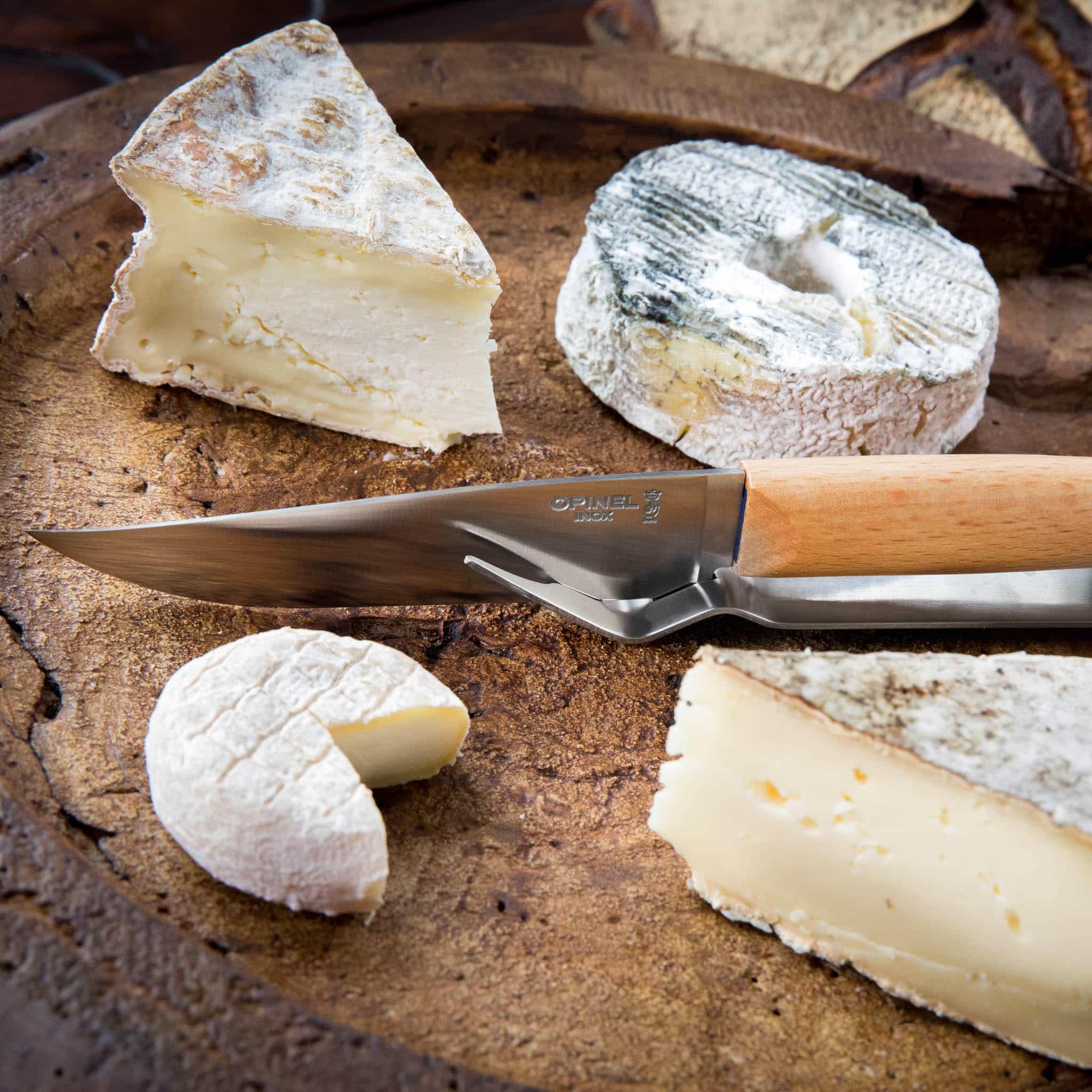 Opinel Cheese Knife & Fork Set - Image 3