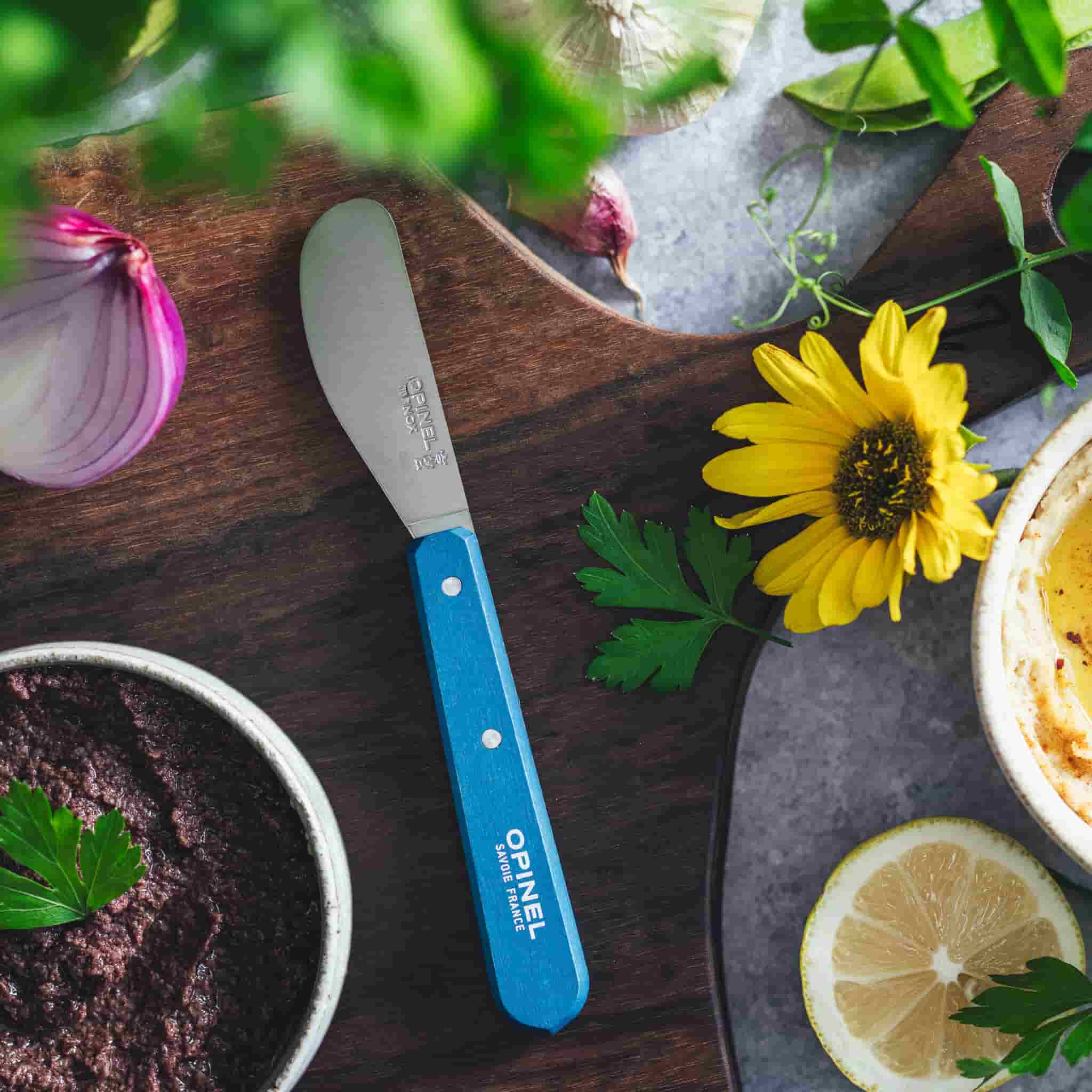 Opinel No 117 Blue Beechwood Handle Spreading Knife, 6cm - Image 2