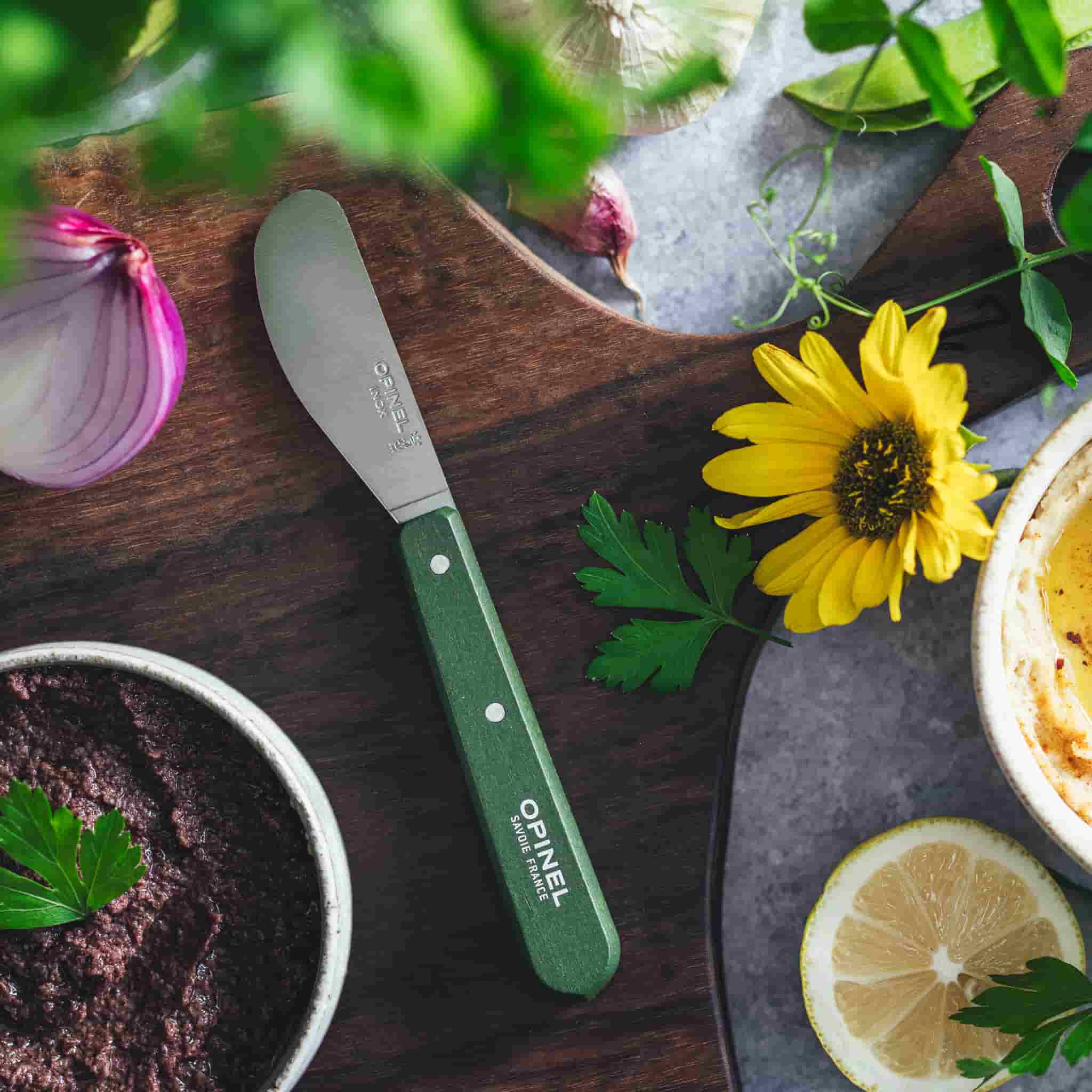 Opinel No 117 Khaki Beechwood Handle Spreading Knife, 6cm - Image 2