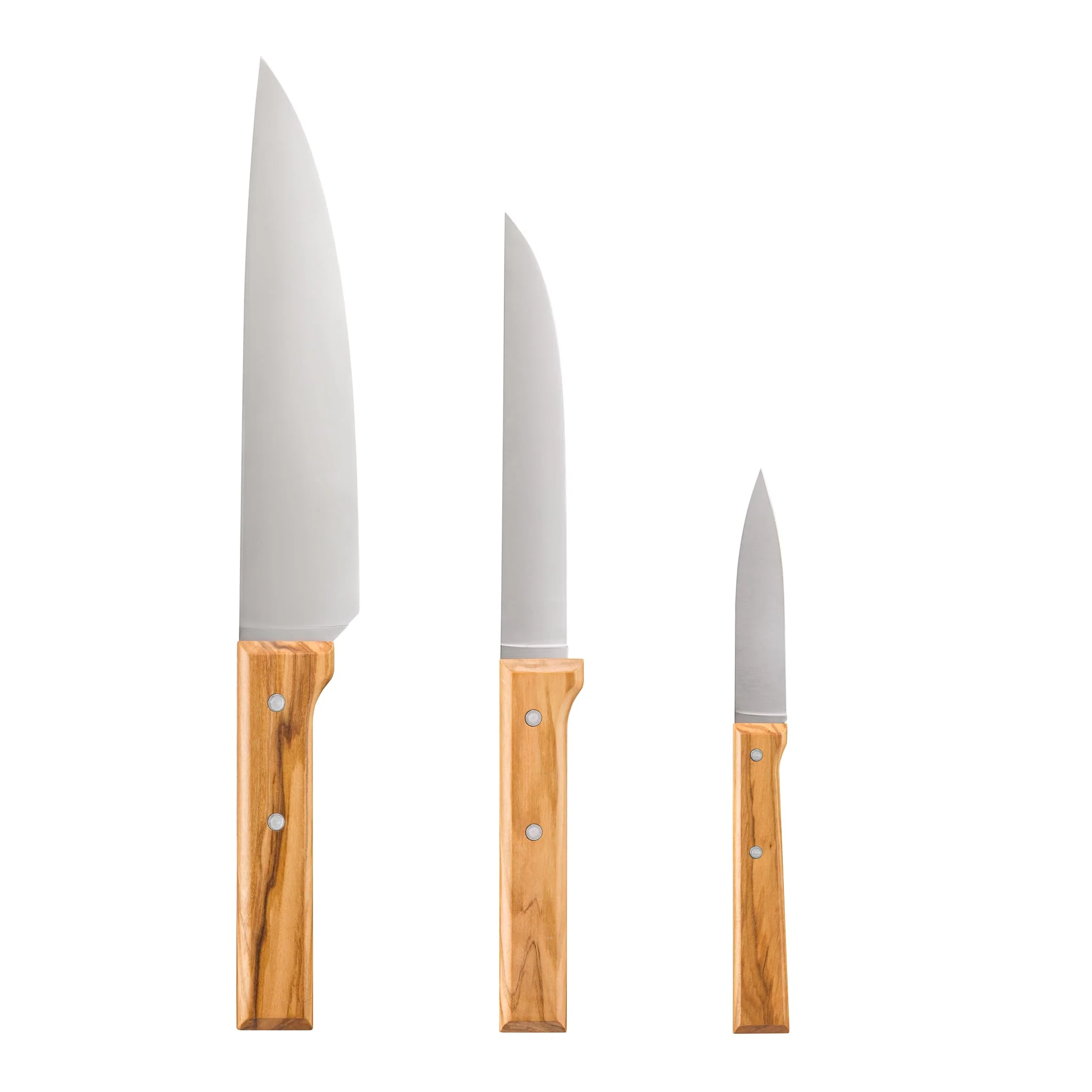 Opinel Parallele Olive Wood Knife Trio - Image 2