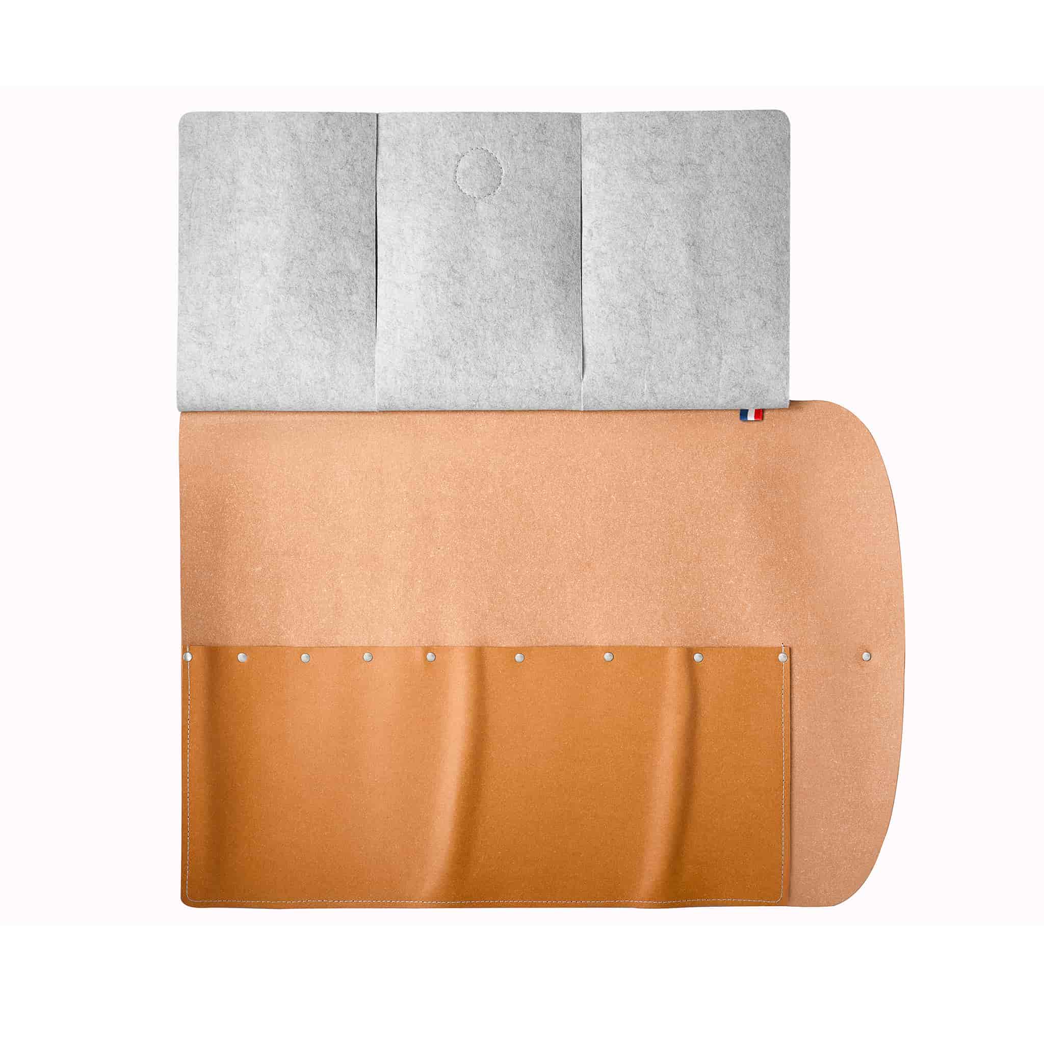 Opinel Reclaimed Leather 8 Slot Knife Roll - Image 3