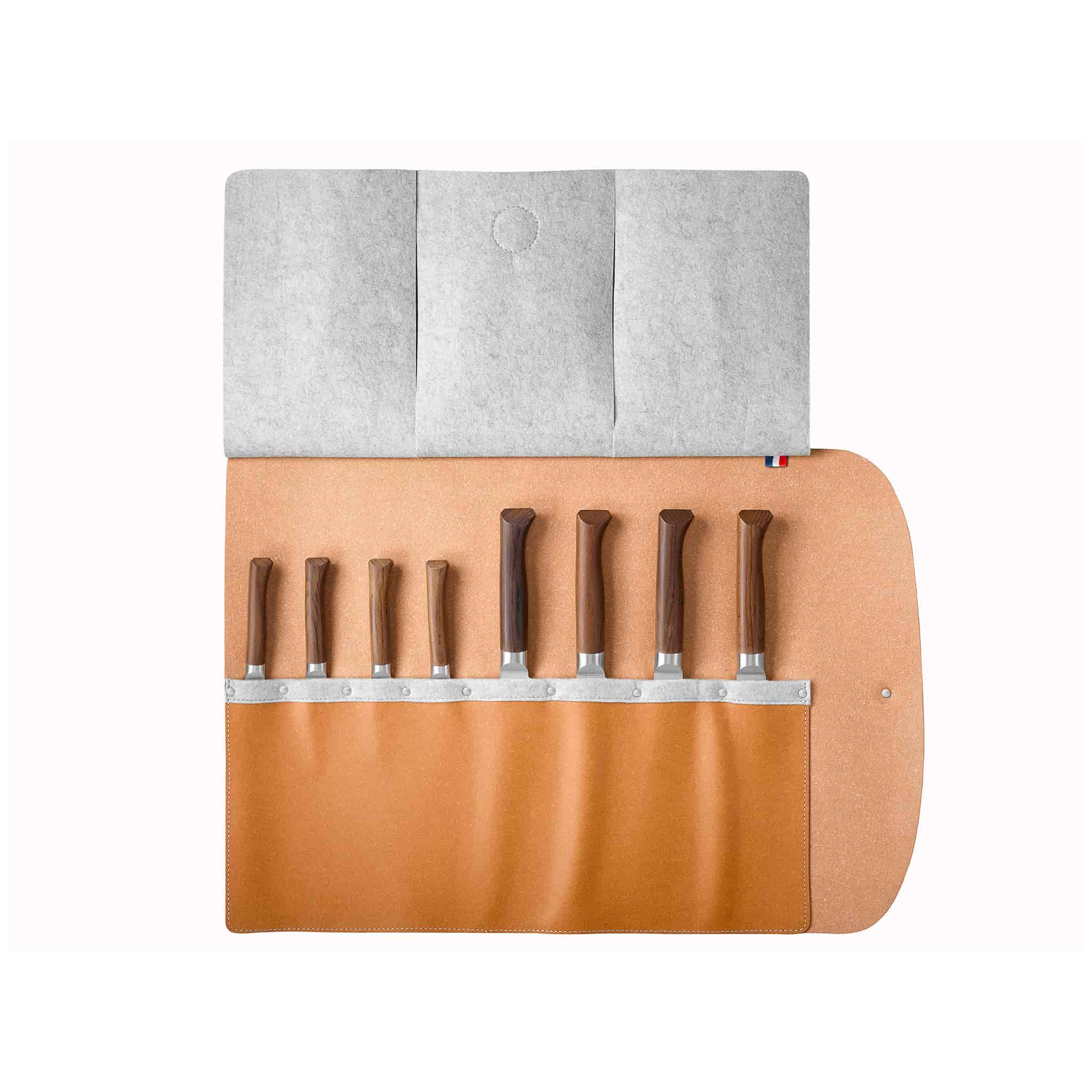 Opinel Reclaimed Leather 8 Slot Knife Roll - Image 4