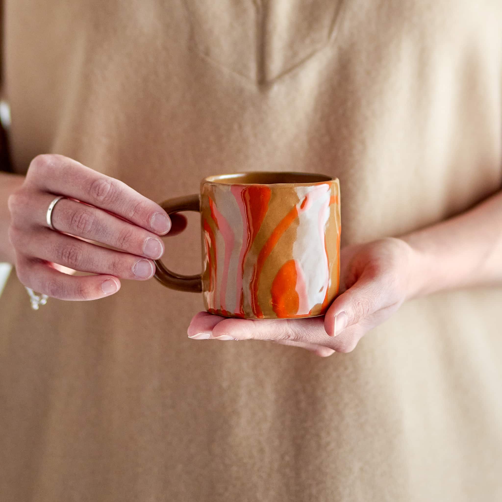 Orange Abstract Mug, 250ml - Image 2